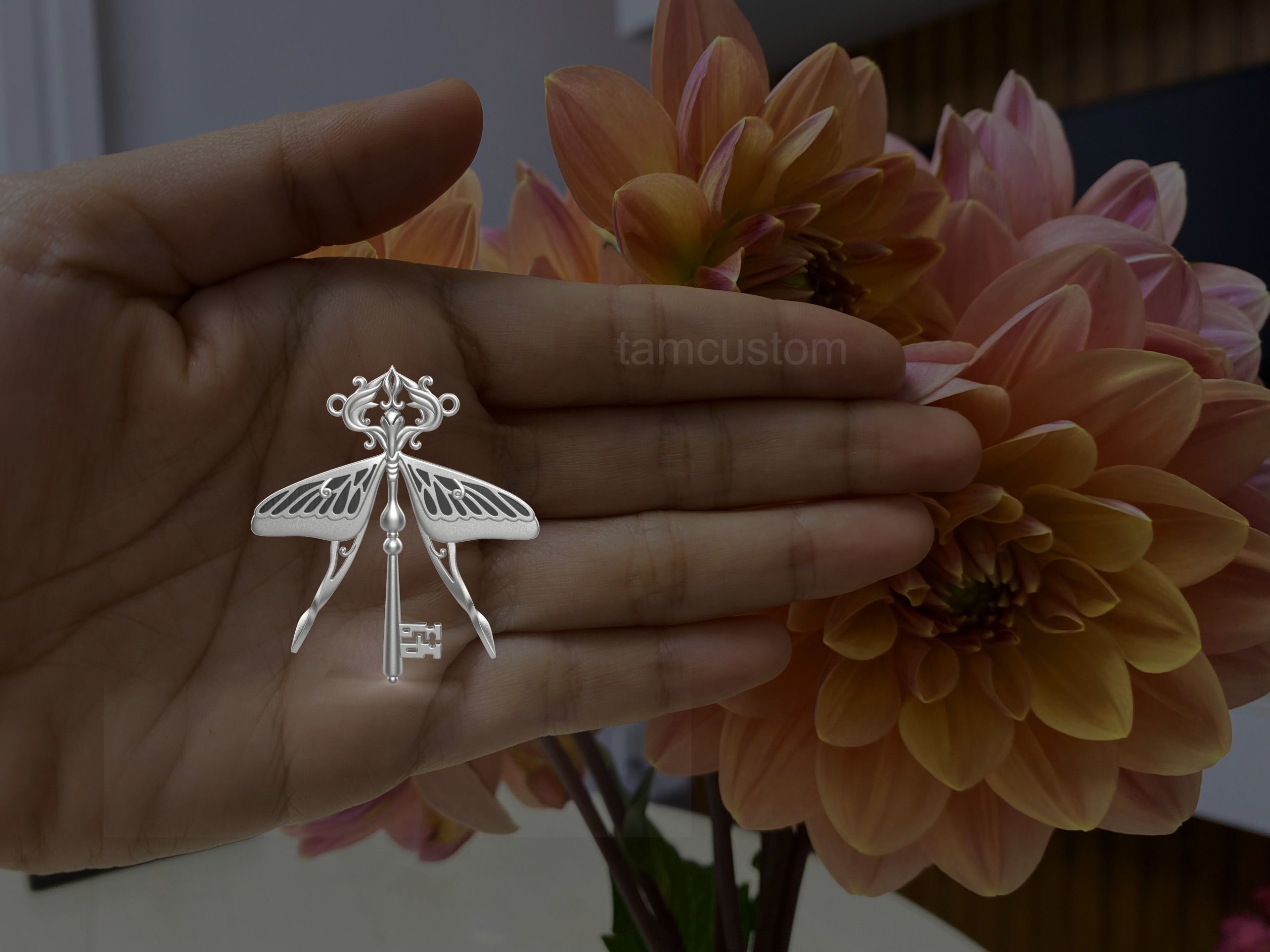 Key Luna Moth Butterfly 1 3D print model_3