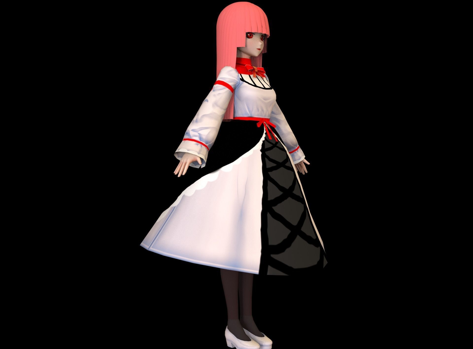 game ready Low Poly Anime Character 7 Low-poly 3D model_2
