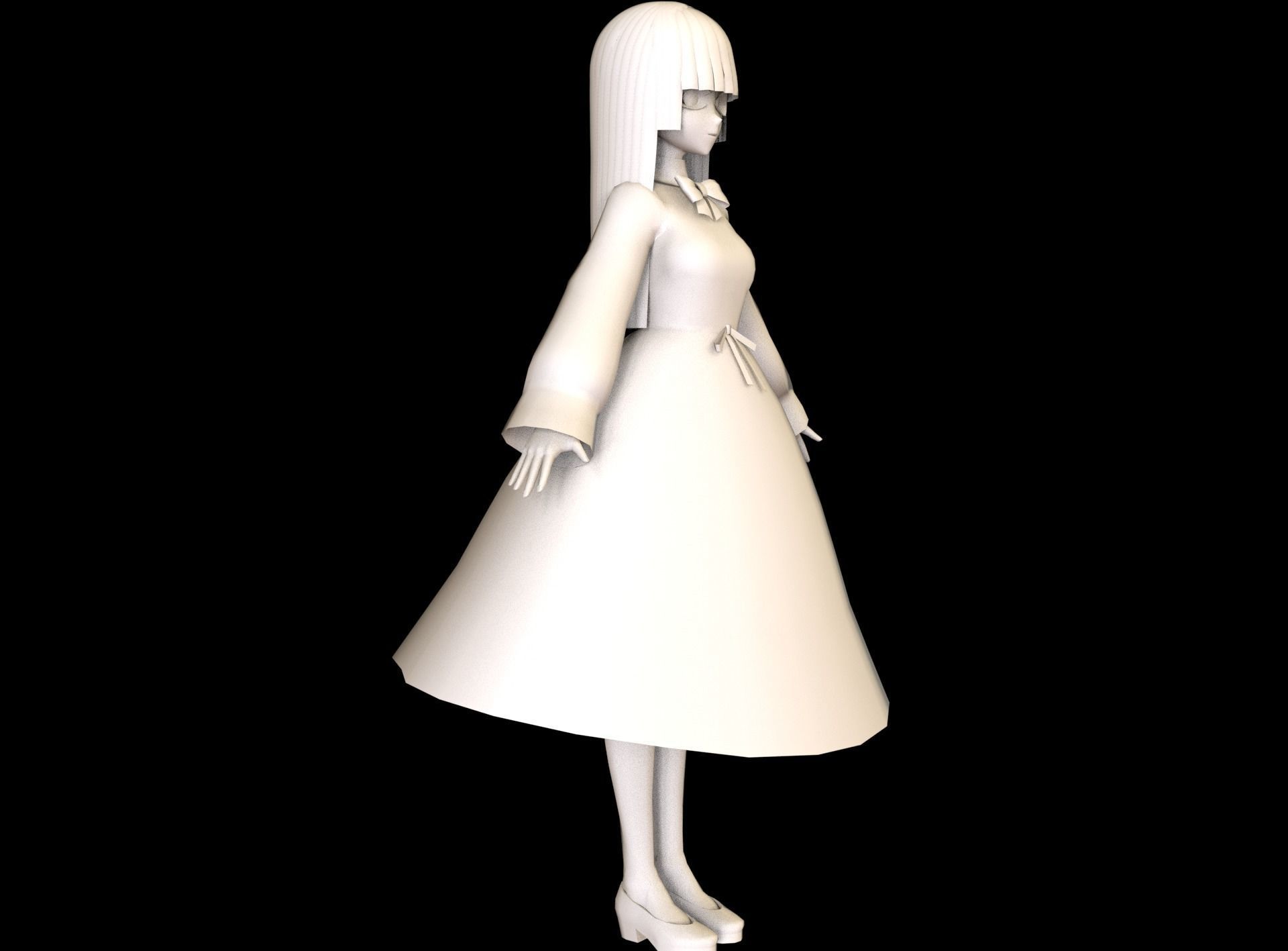 game ready Low Poly Anime Character 7 Low-poly 3D model_7