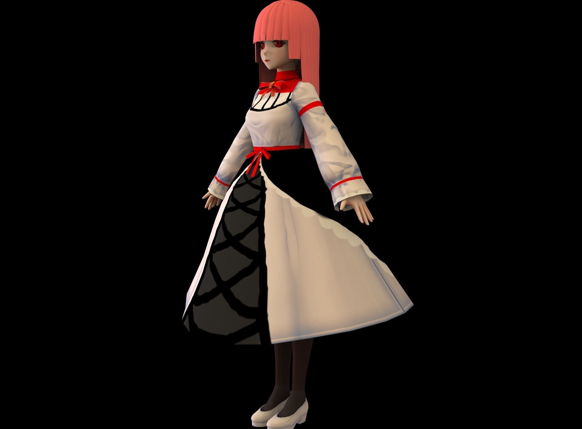 game ready Low Poly Anime Character 7 Low-poly 3D model_5