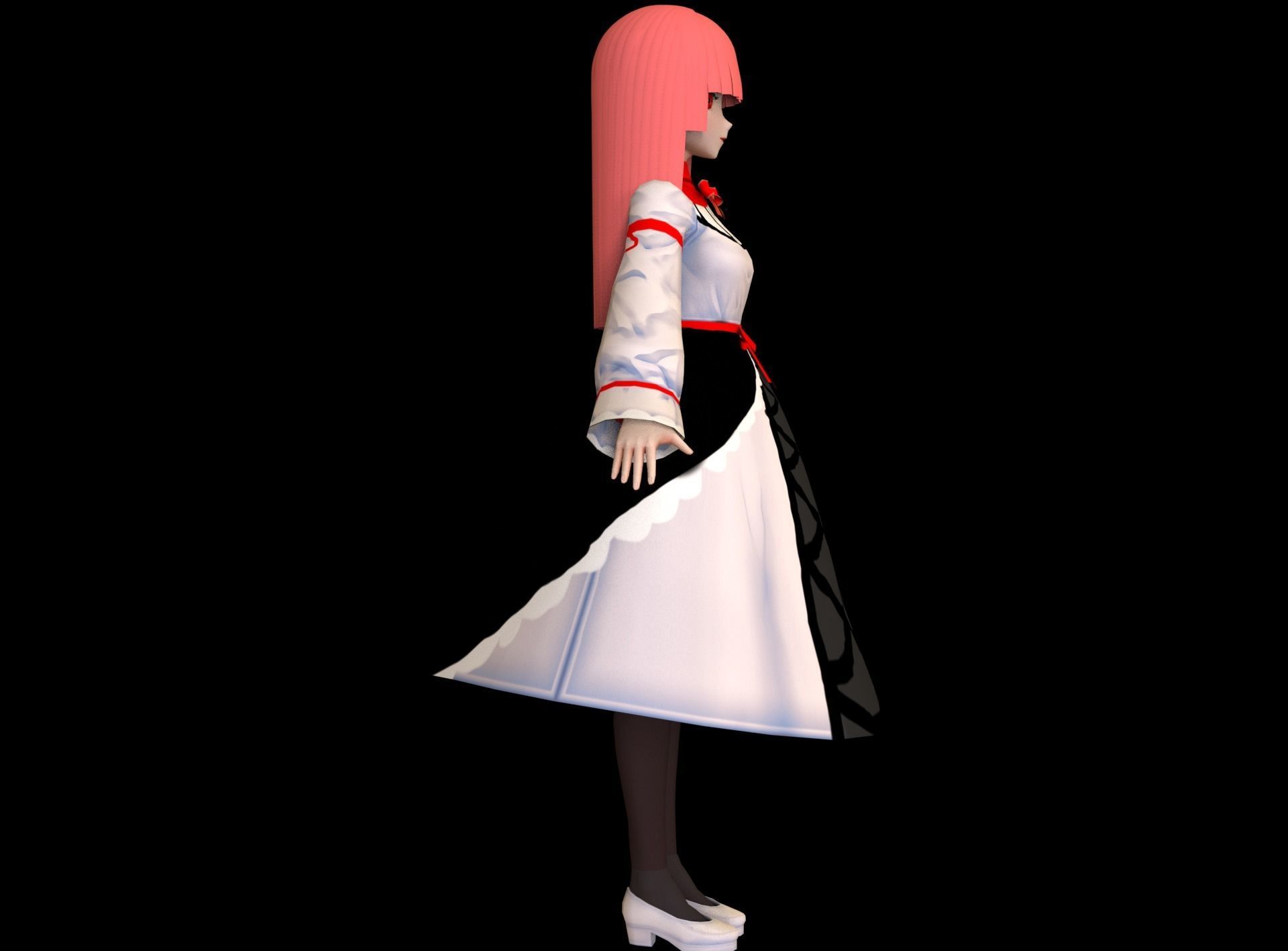 game ready Low Poly Anime Character 7 Low-poly 3D model_3