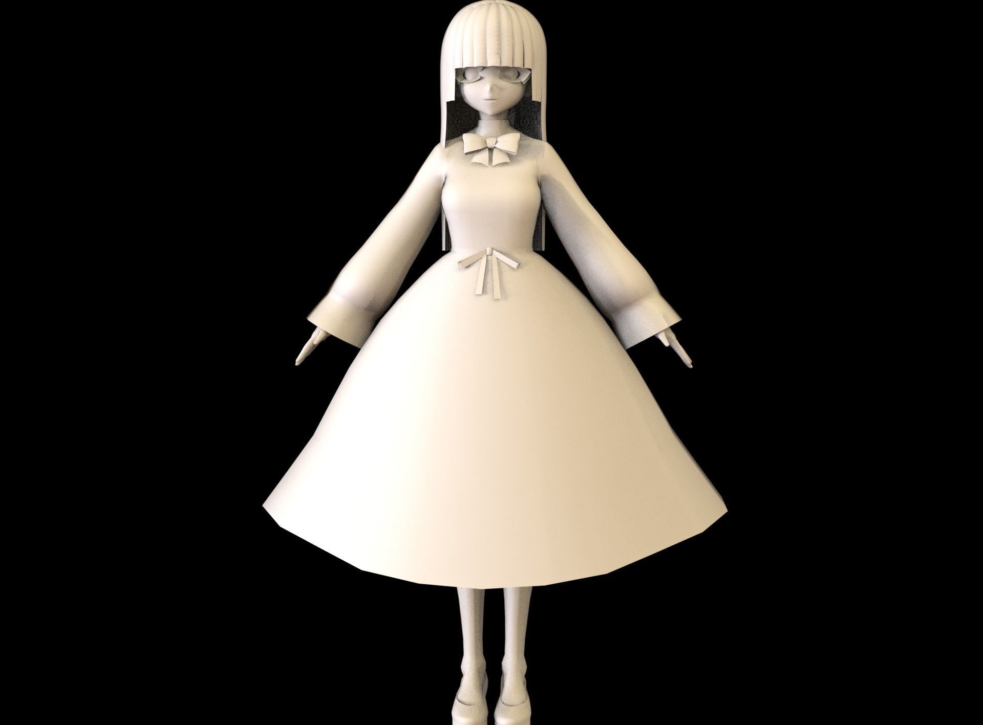 game ready Low Poly Anime Character 7 Low-poly 3D model_6