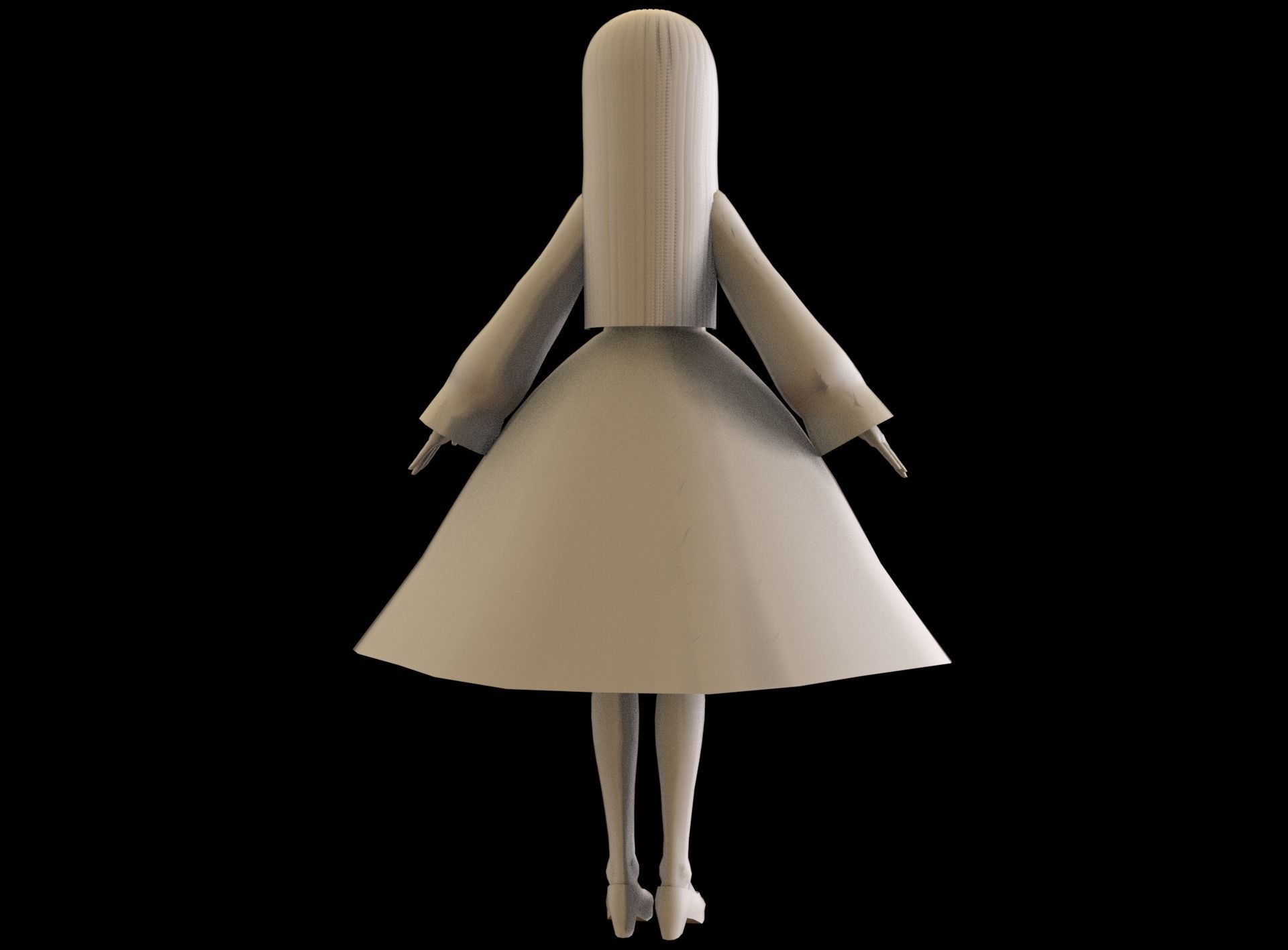 game ready Low Poly Anime Character 7 Low-poly 3D model_8