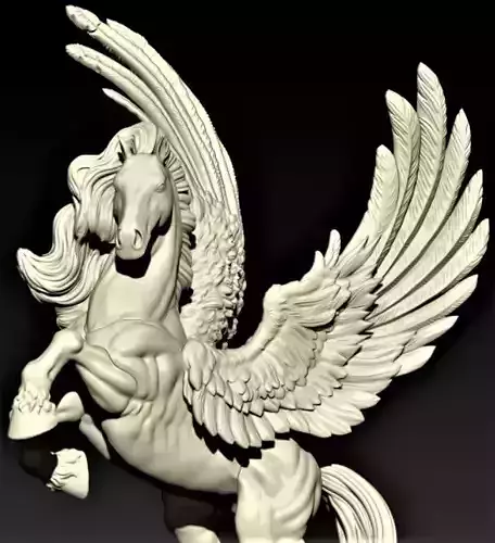 Pegasus sculpture of bird on plate 3D print model