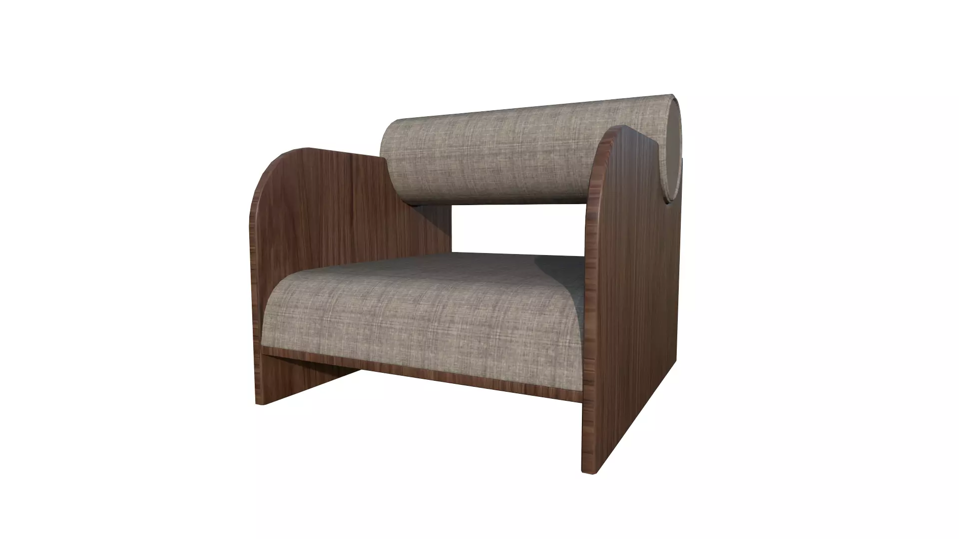 Sofa chair  Low-poly 3D model_0