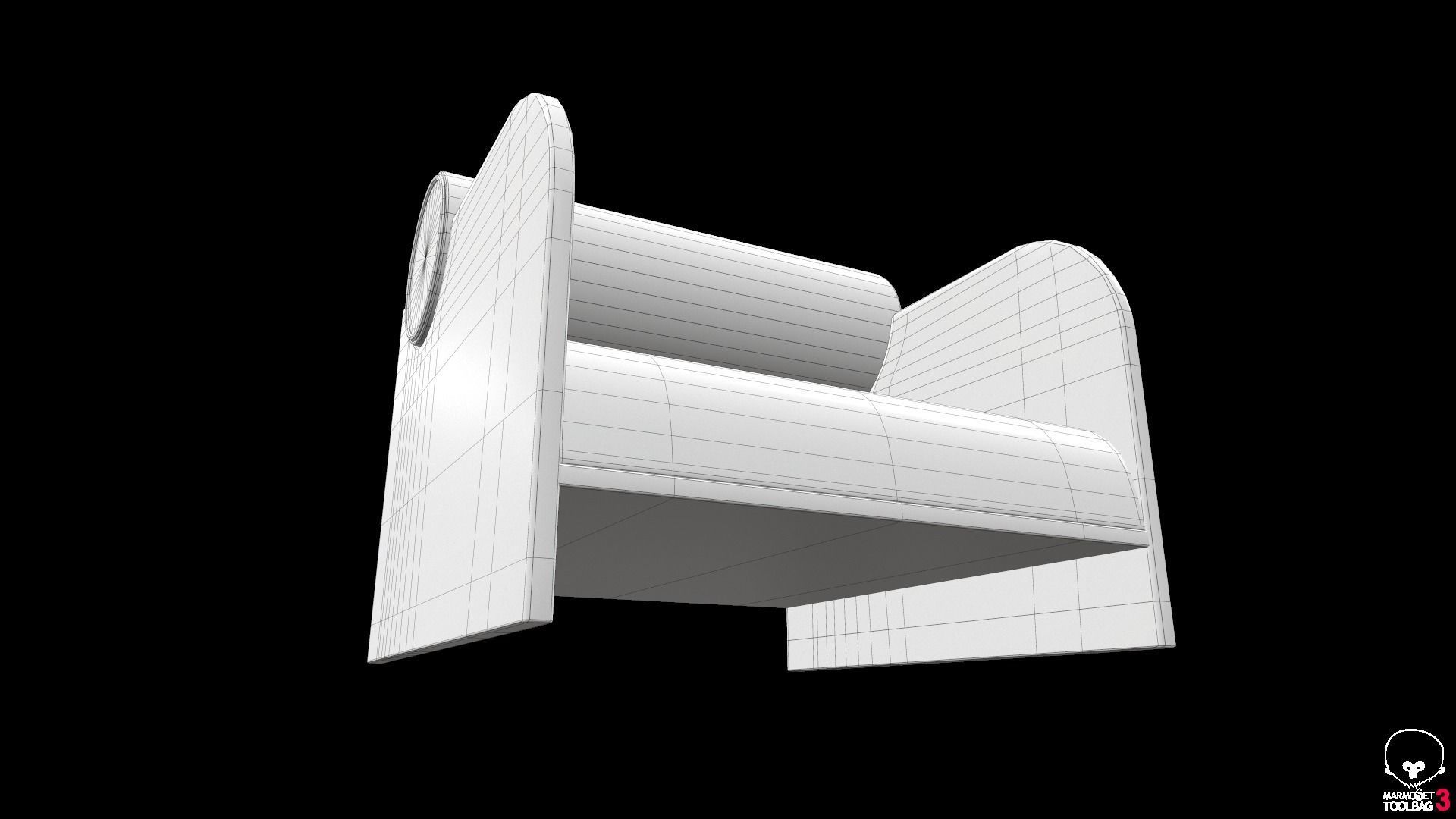 Sofa chair  Low-poly 3D model_8