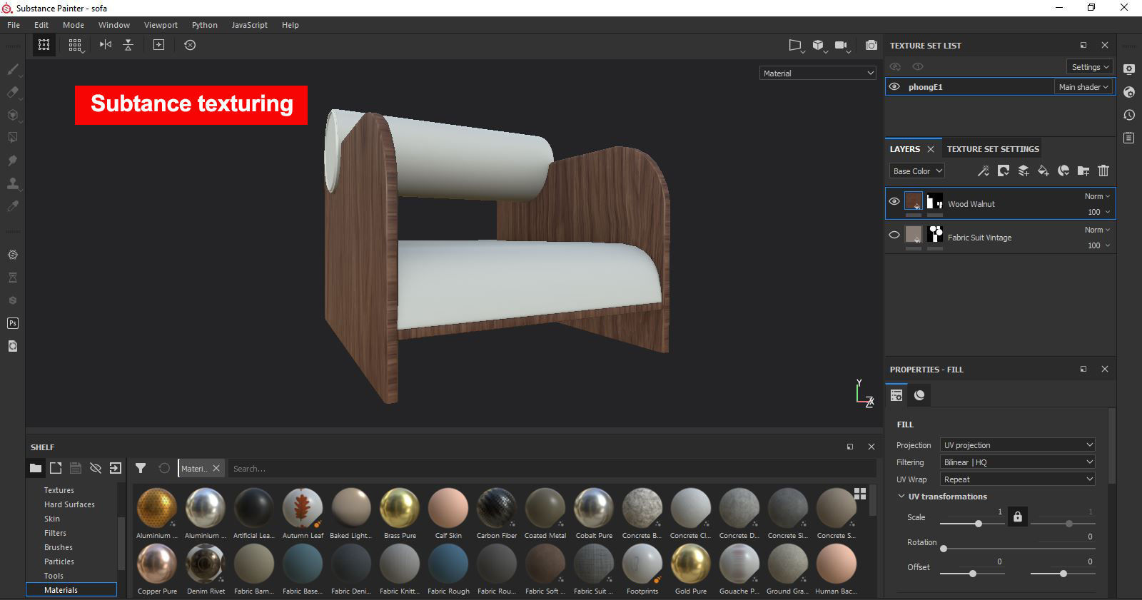 Sofa chair  Low-poly 3D model_10