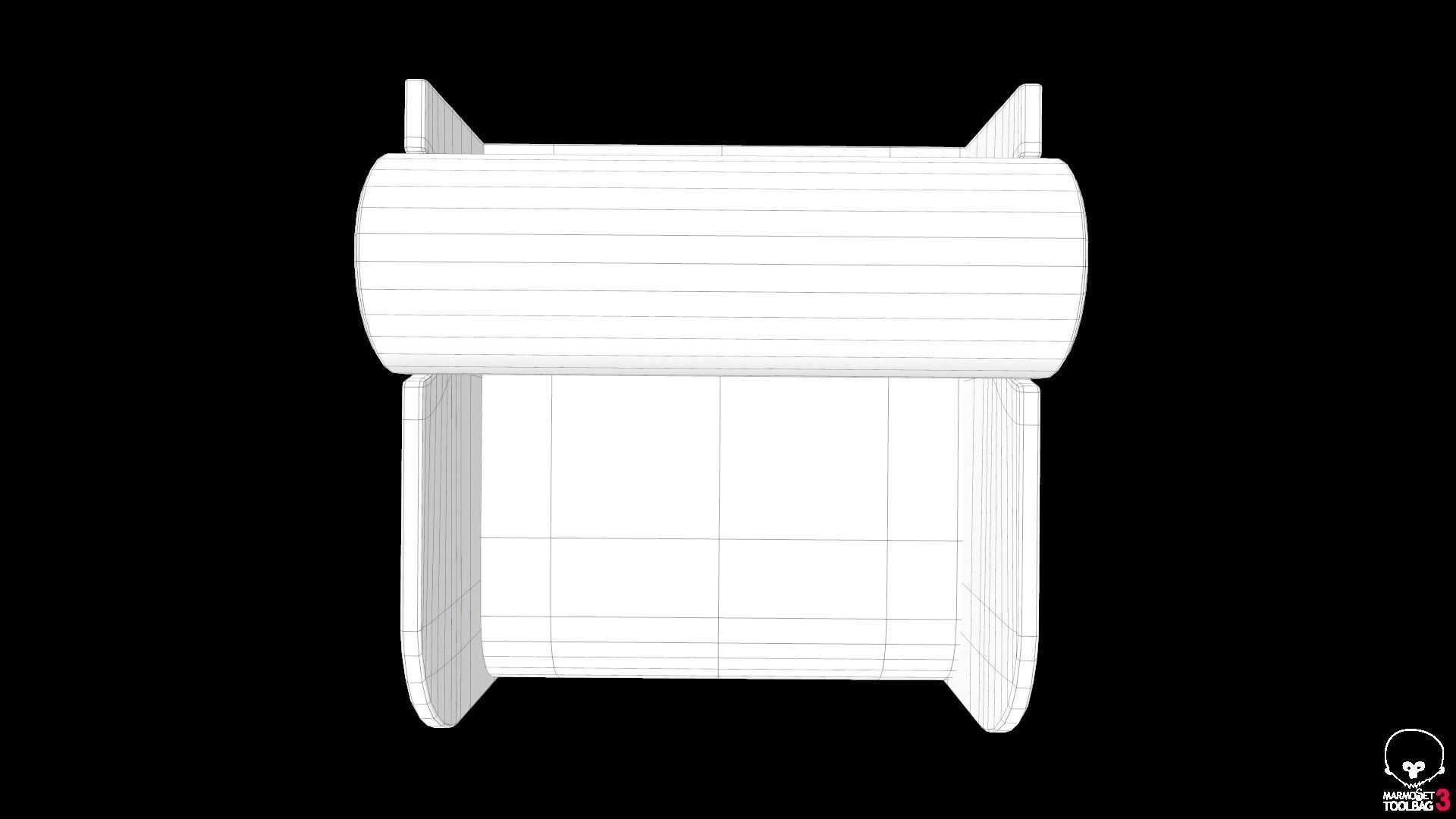 Sofa chair  Low-poly 3D model_7