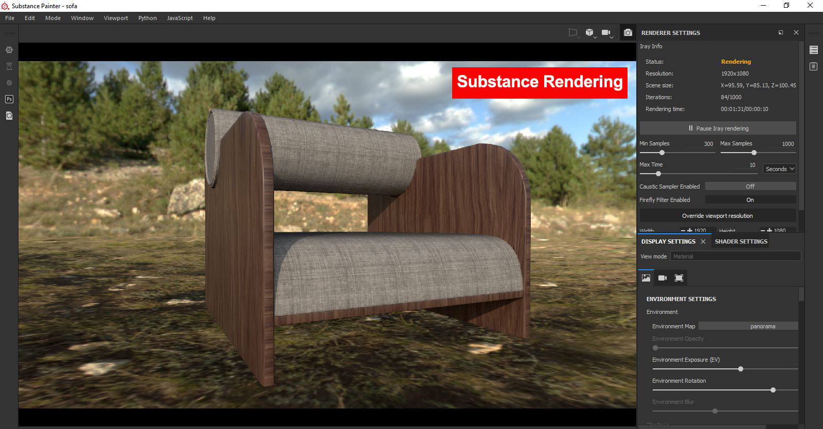 Sofa chair  Low-poly 3D model_11