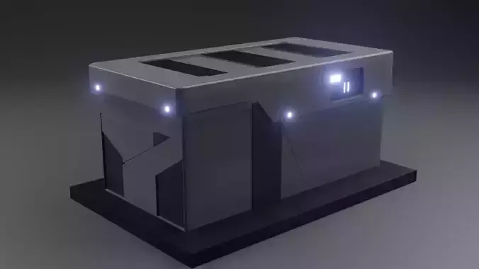 Sci FI crate 2 Made in Blender Eevee