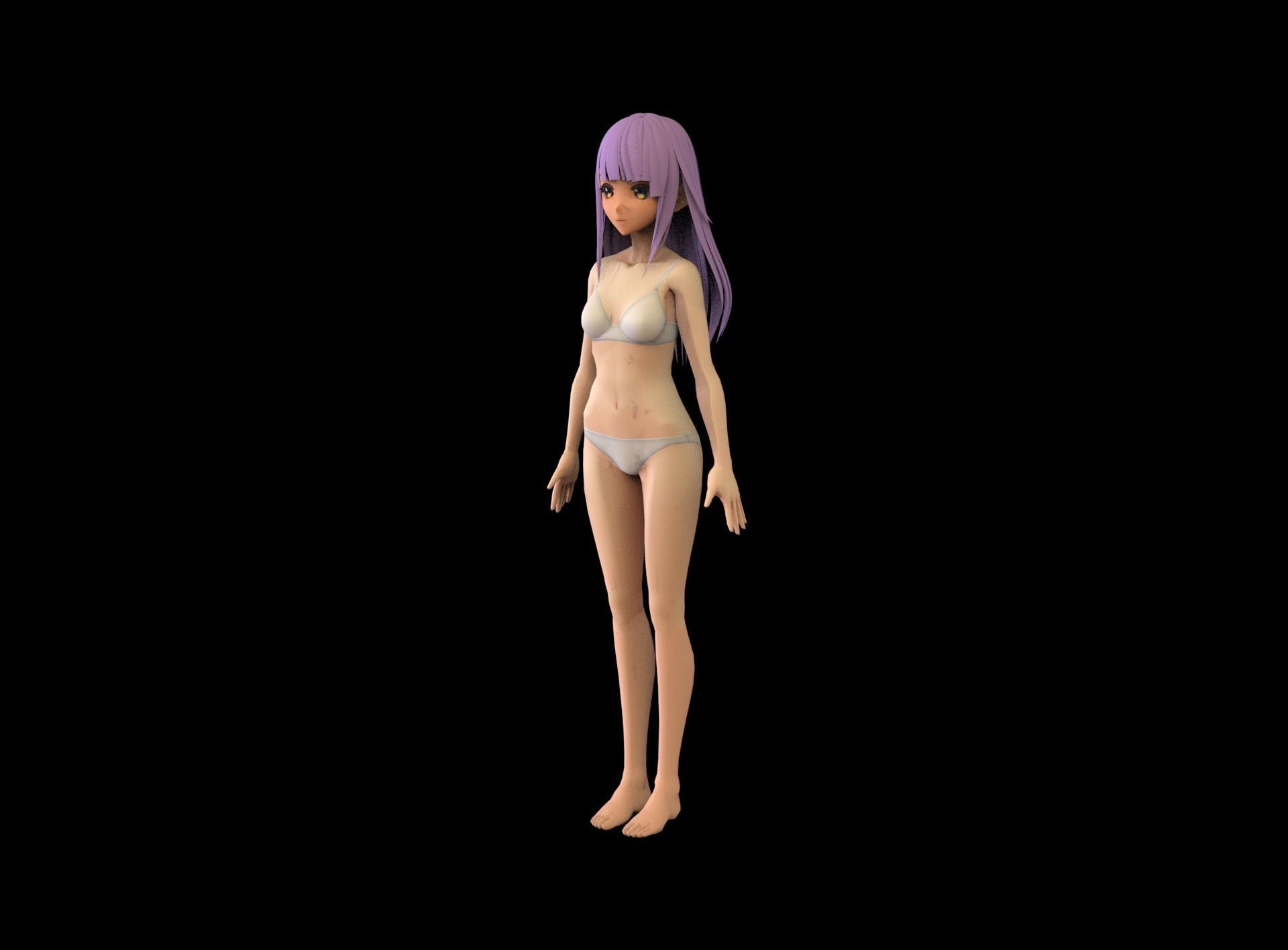 game ready Low Poly Anime Character 8 Low-poly 3D model_5