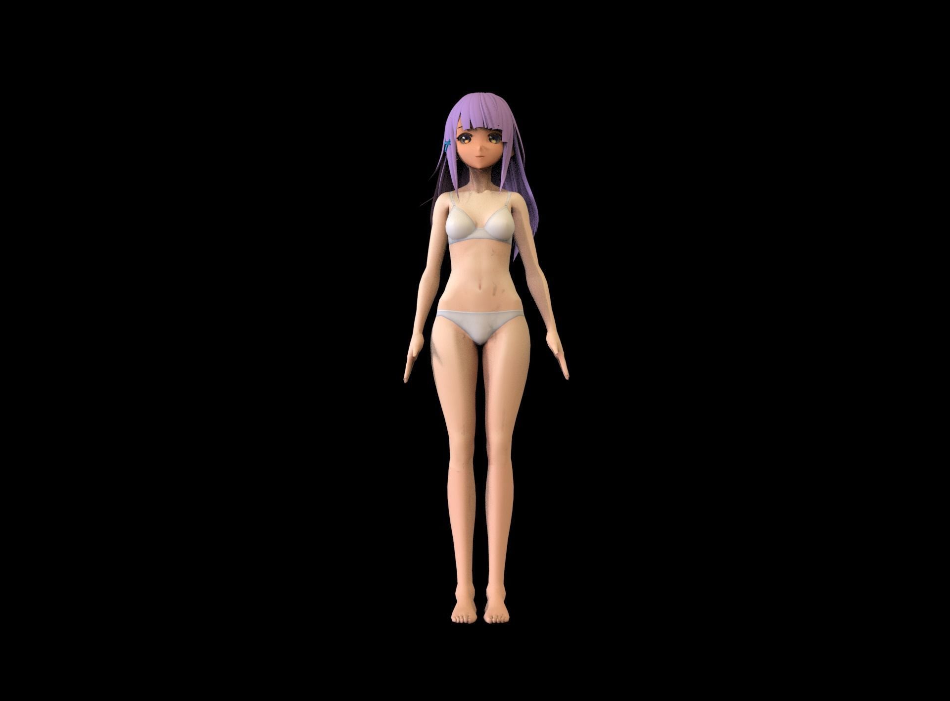 game ready Low Poly Anime Character 8 Low-poly 3D model_1