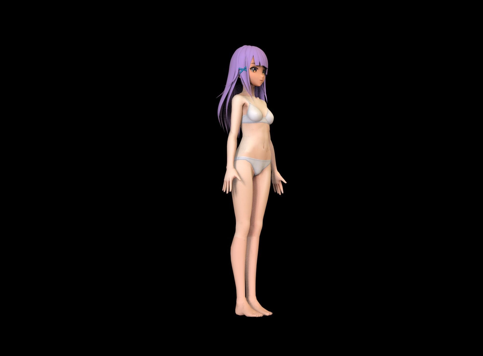 game ready Low Poly Anime Character 8 Low-poly 3D model_2