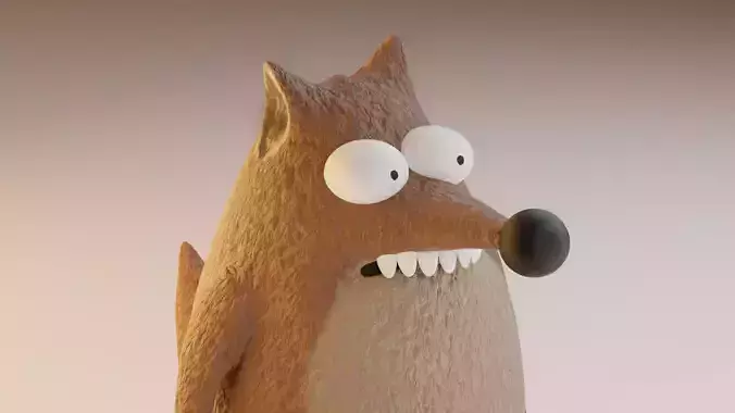 Low poly Wolf cartoon animal