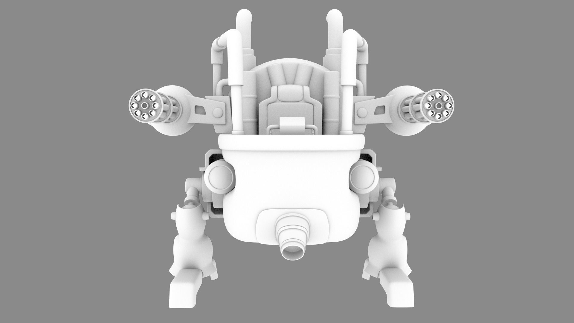 Metal Slug Mecha Tank Low-poly 3D model_6