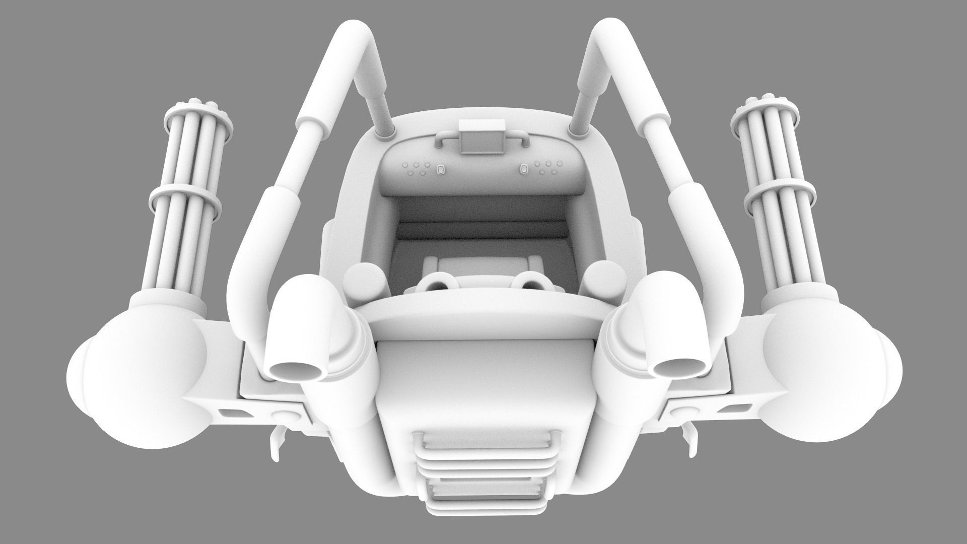 Metal Slug Mecha Tank Low-poly 3D model_9