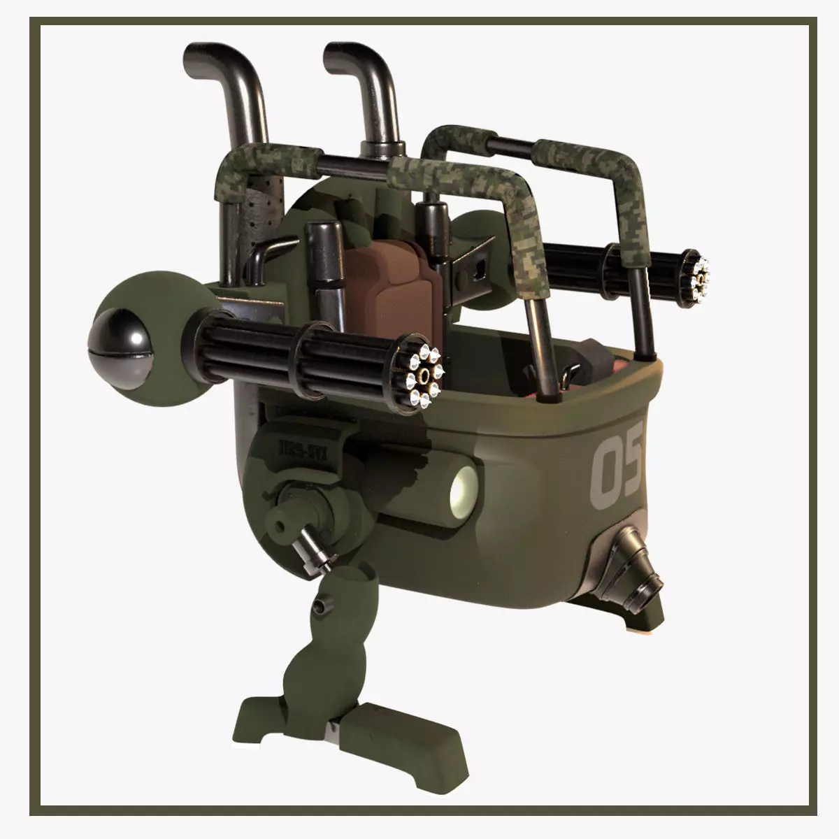 Metal Slug Mecha Tank Low-poly 3D model_0
