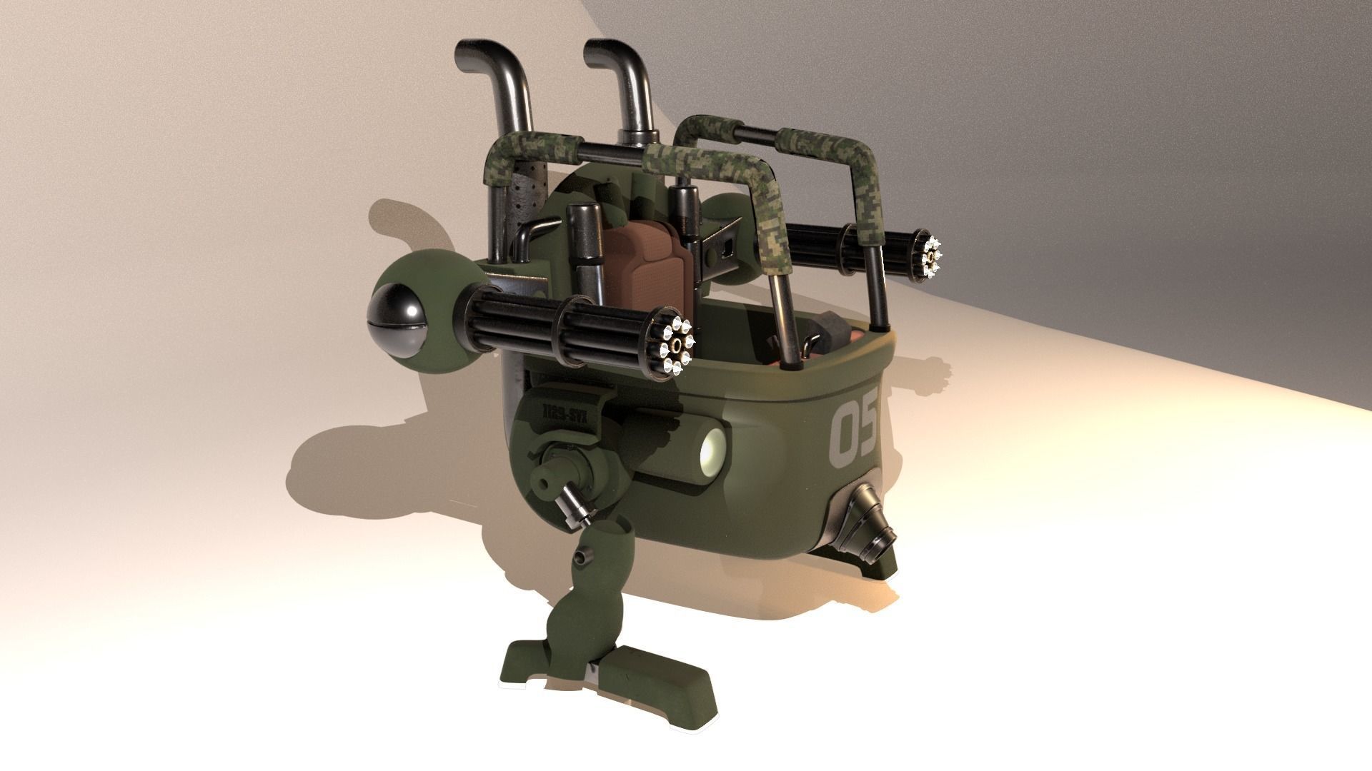 Metal Slug Mecha Tank Low-poly 3D model_2