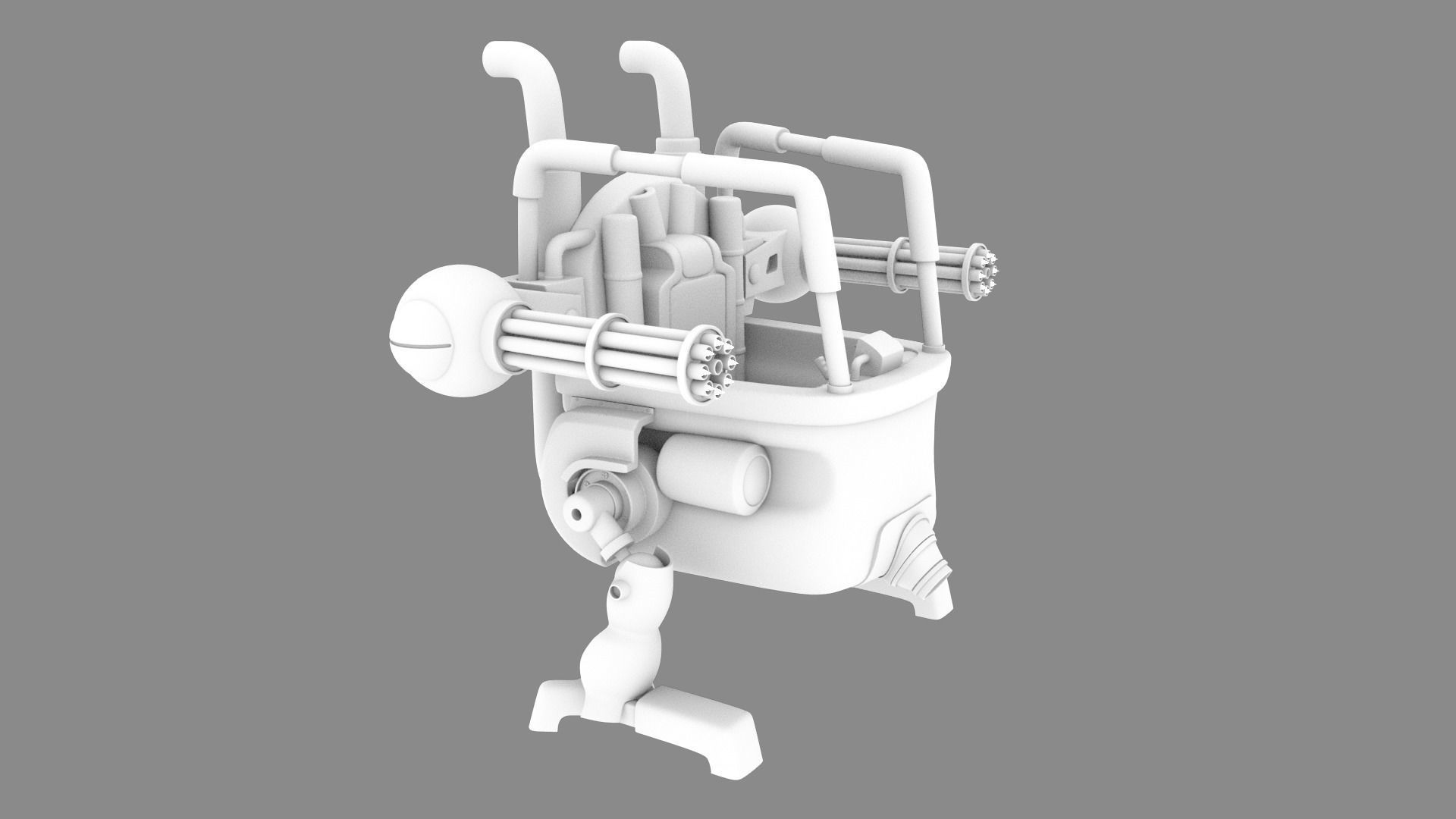 Metal Slug Mecha Tank Low-poly 3D model_3