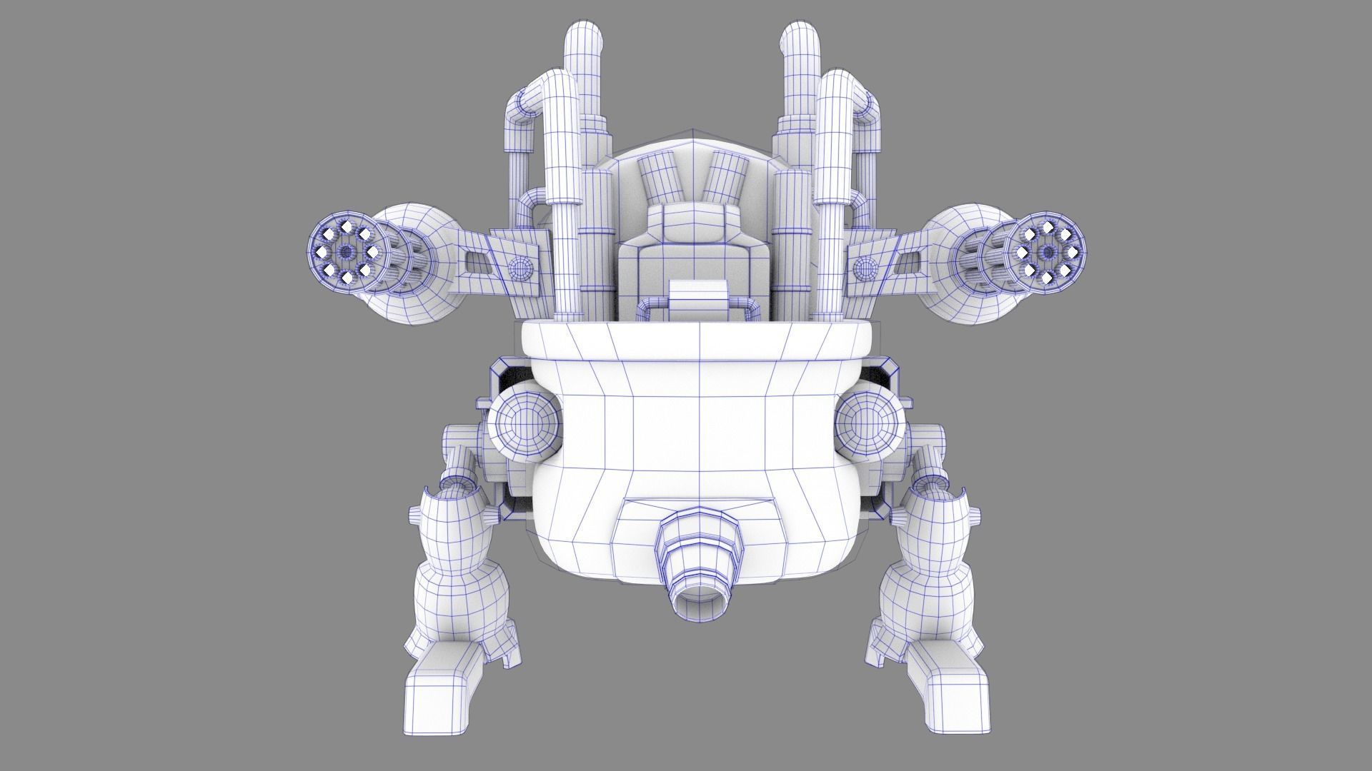 Metal Slug Mecha Tank Low-poly 3D model_7