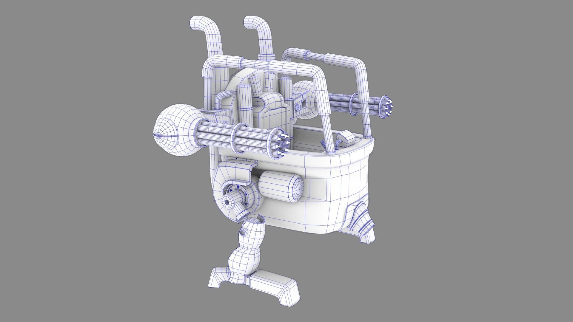 Metal Slug Mecha Tank Low-poly 3D model_4