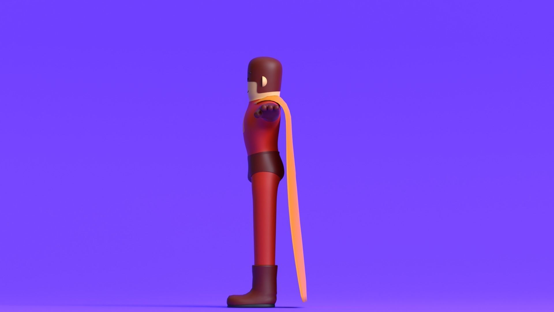 Minimal Superhero 3D Cartoon Character 3D model_13
