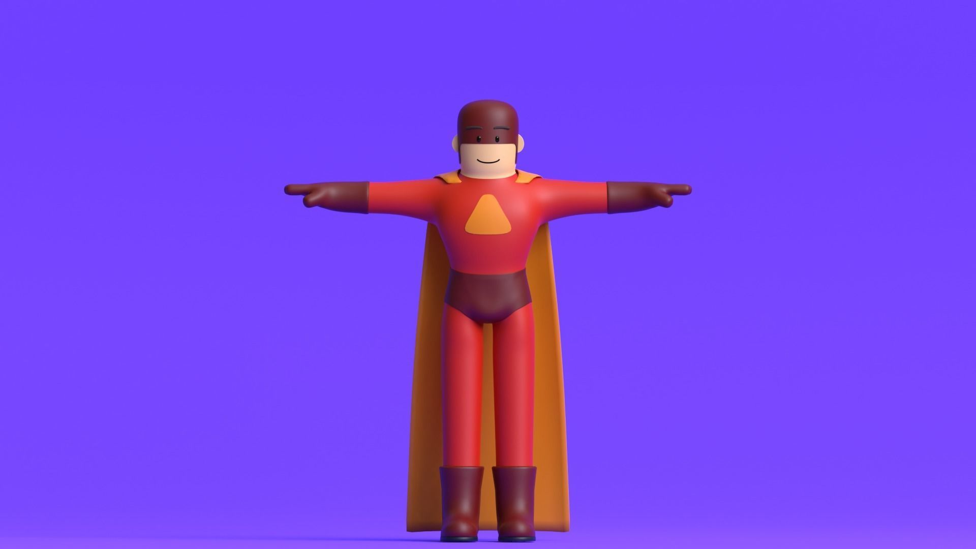 Minimal Superhero 3D Cartoon Character 3D model_10