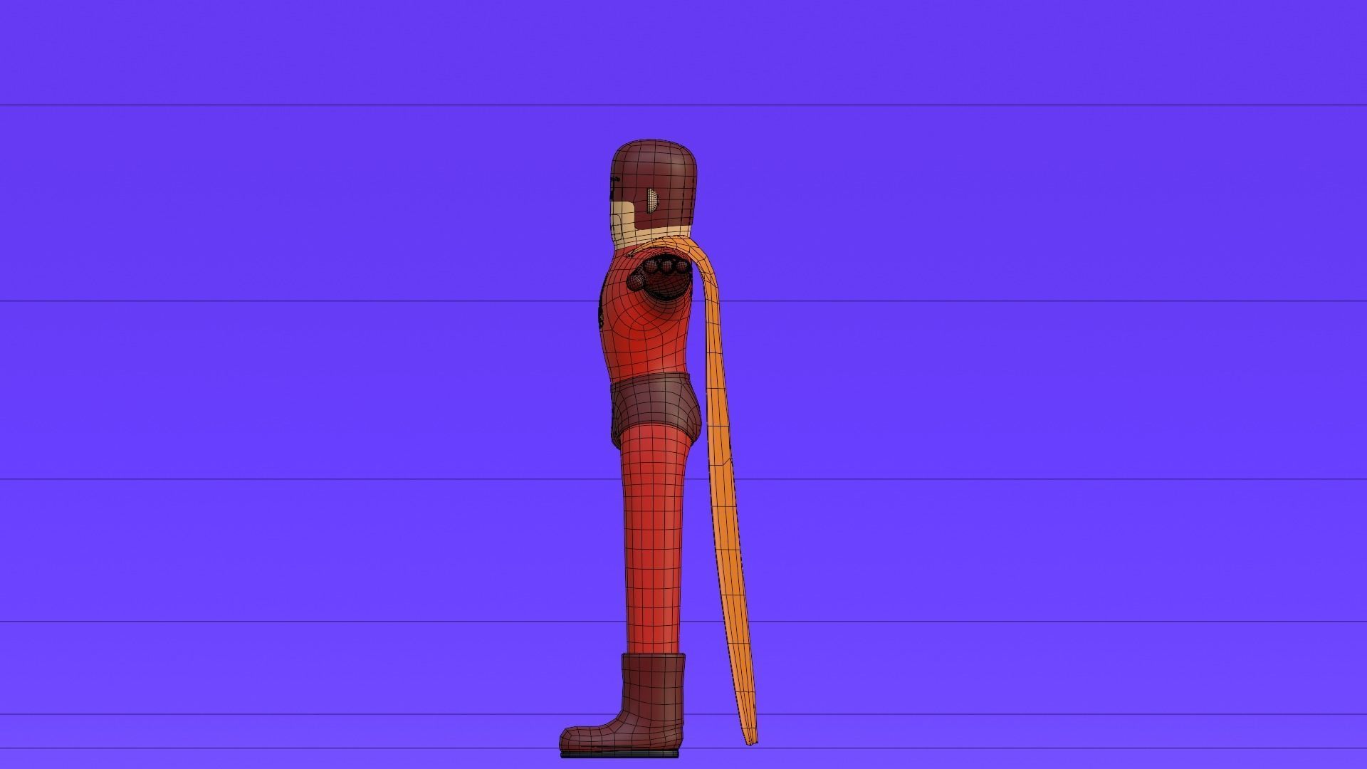 Minimal Superhero 3D Cartoon Character 3D model_29