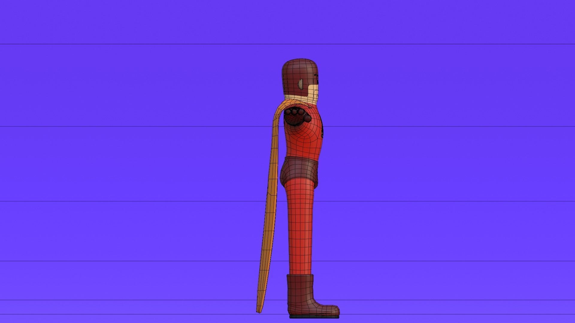 Minimal Superhero 3D Cartoon Character 3D model_27
