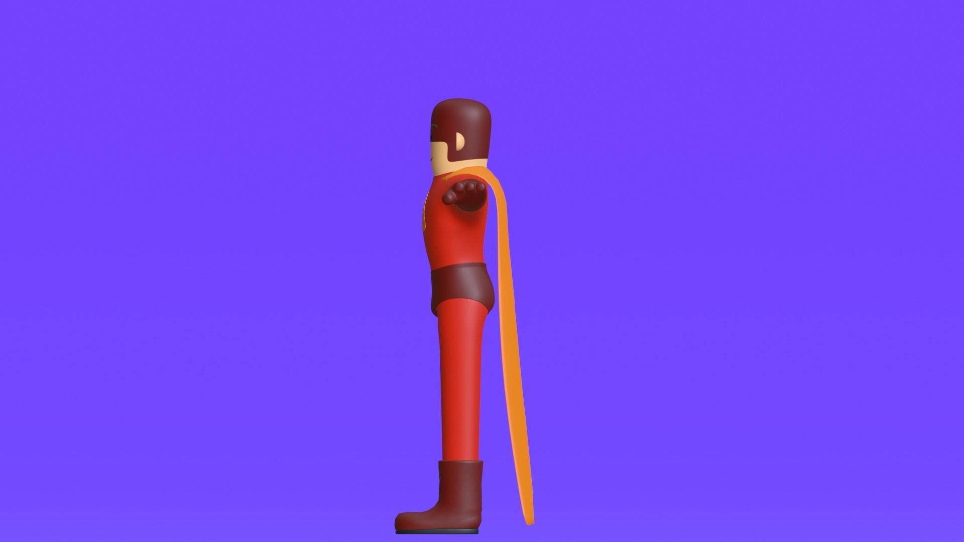 Minimal Superhero 3D Cartoon Character 3D model_17