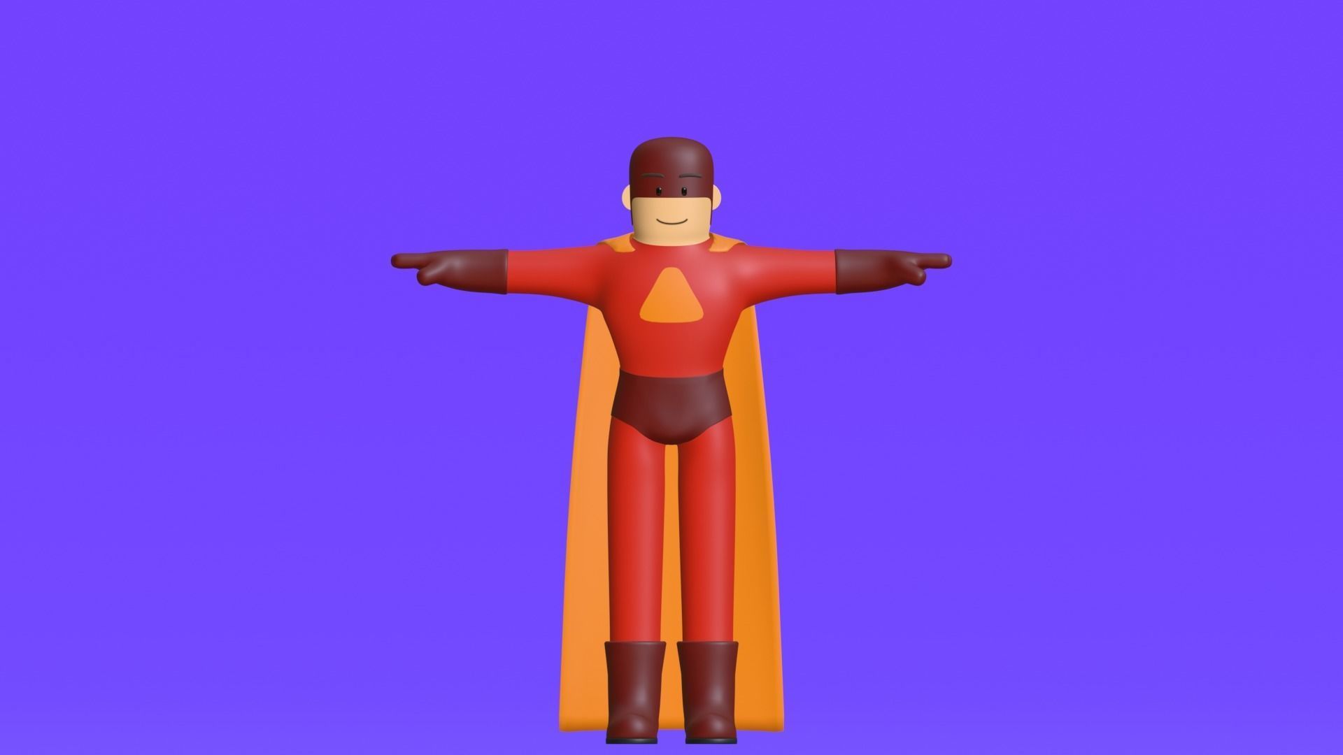 Minimal Superhero 3D Cartoon Character 3D model_14
