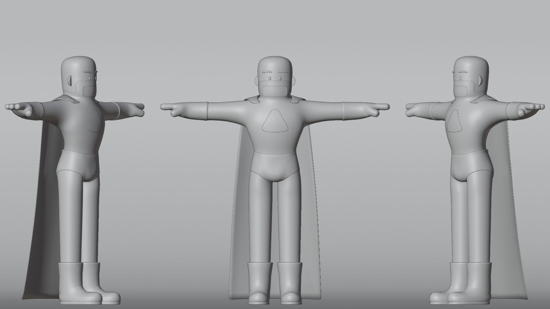 Minimal Superhero 3D Cartoon Character 3D model_8