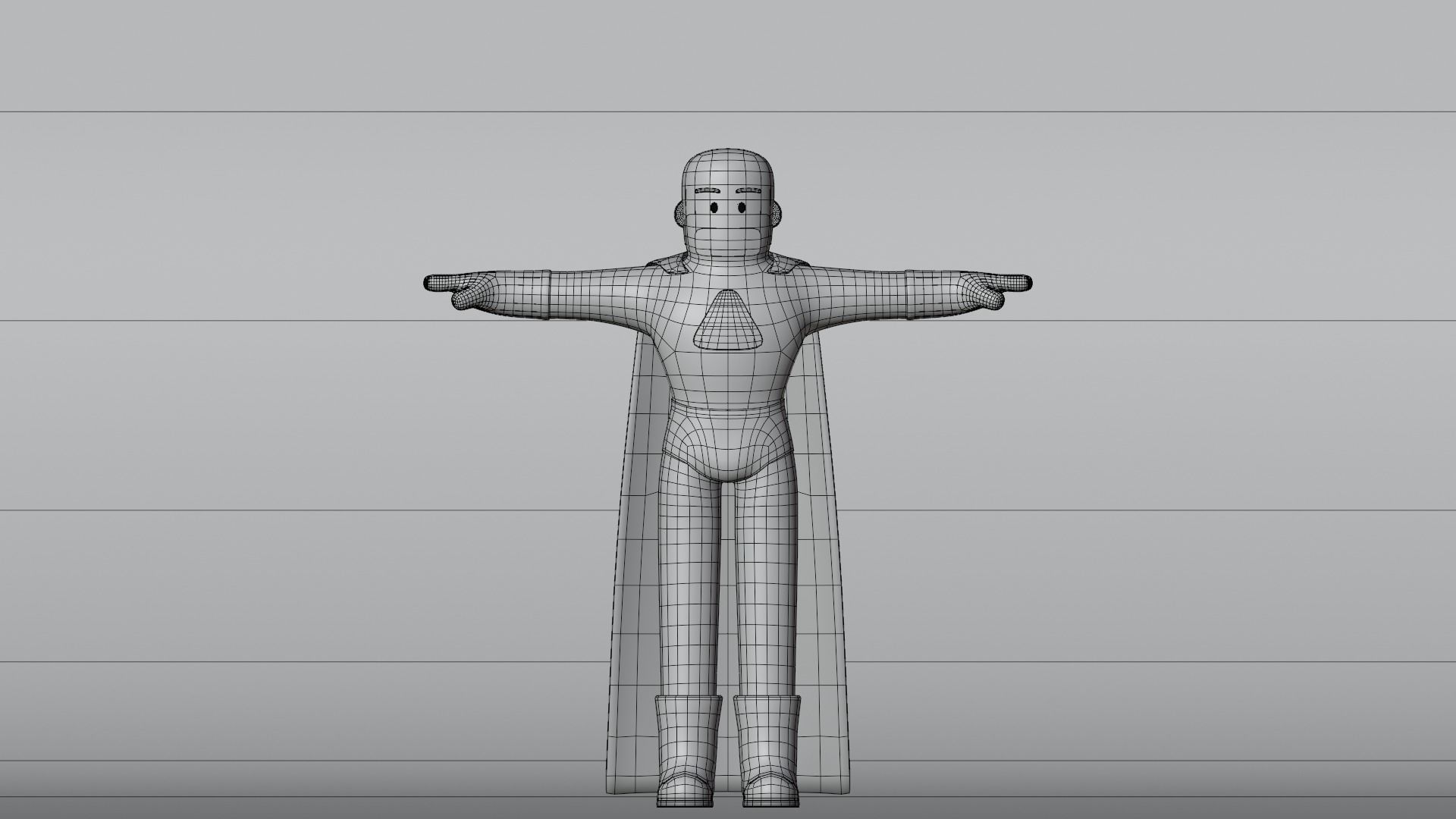 Minimal Superhero 3D Cartoon Character 3D model_22