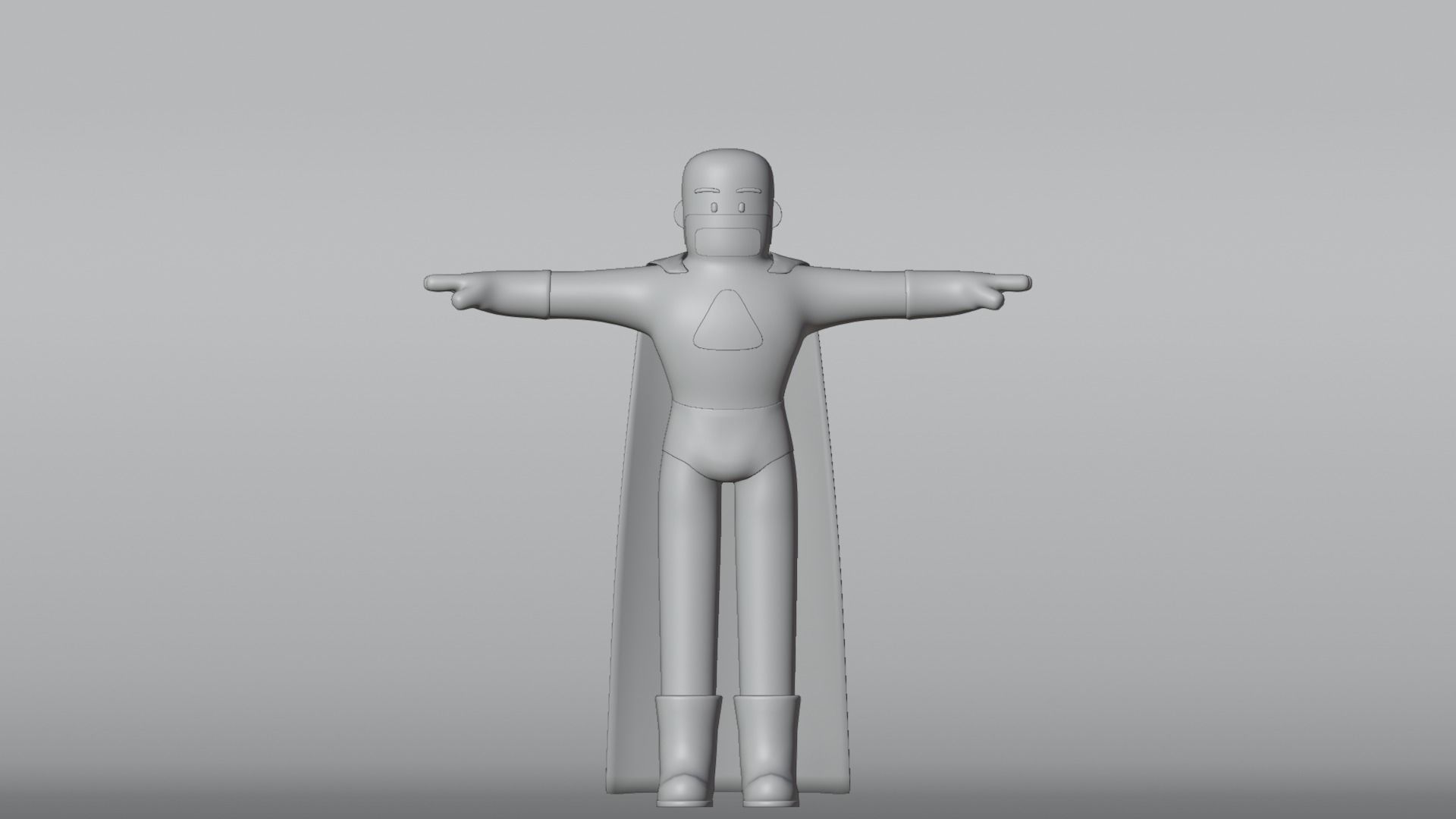 Minimal Superhero 3D Cartoon Character 3D model_18