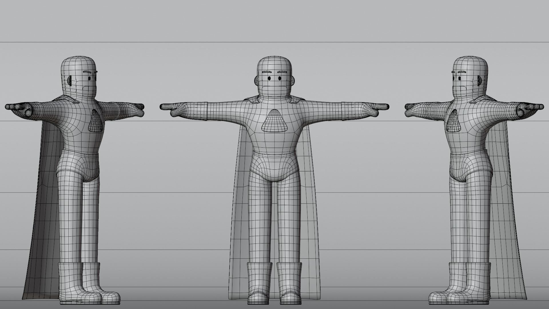 Minimal Superhero 3D Cartoon Character 3D model_9