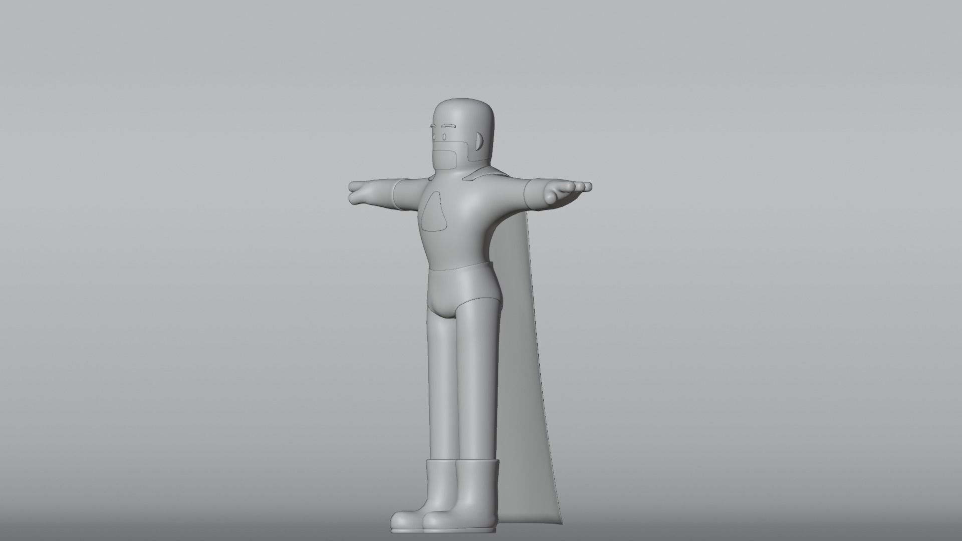 Minimal Superhero 3D Cartoon Character 3D model_35