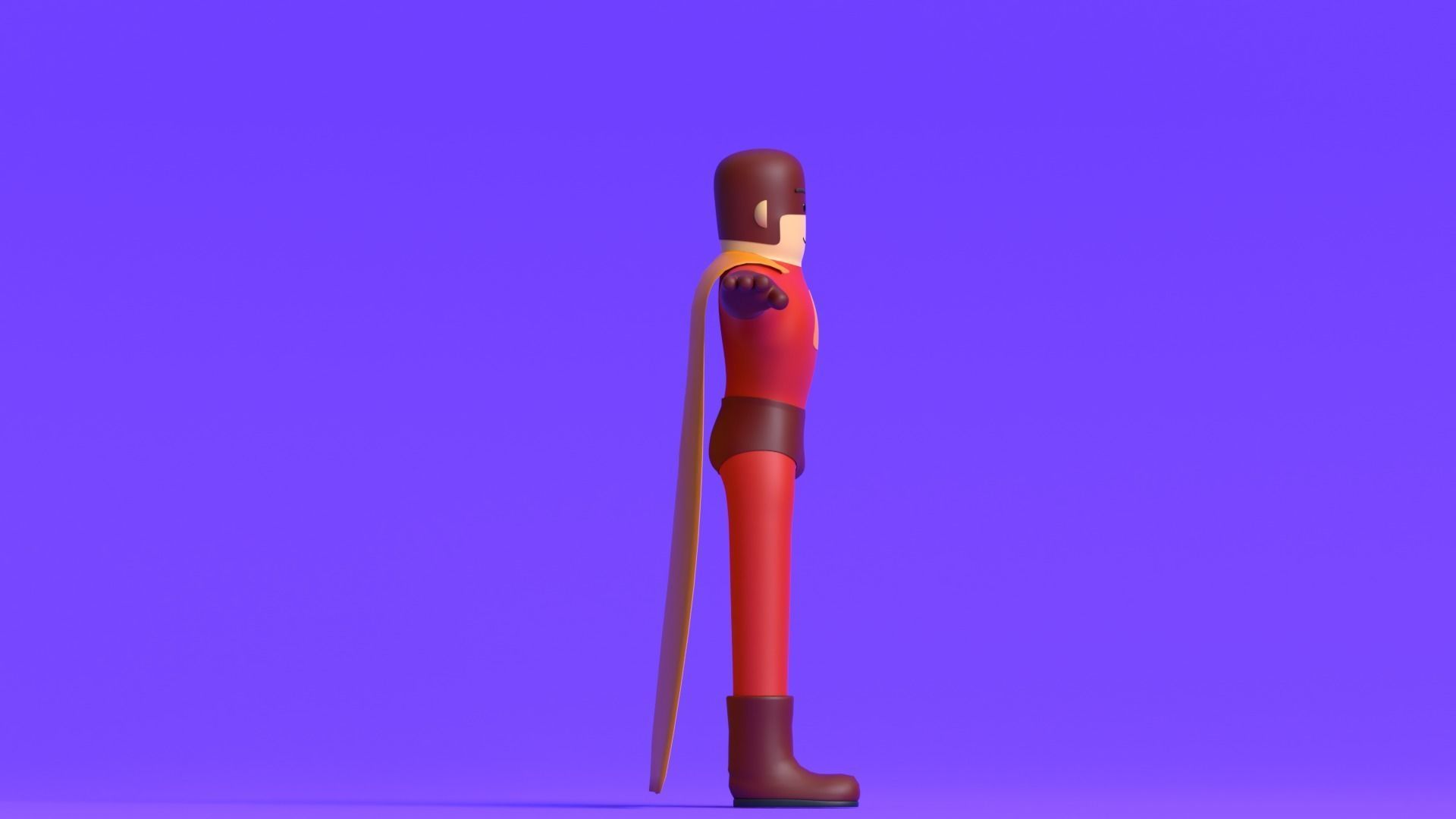 Minimal Superhero 3D Cartoon Character 3D model_11
