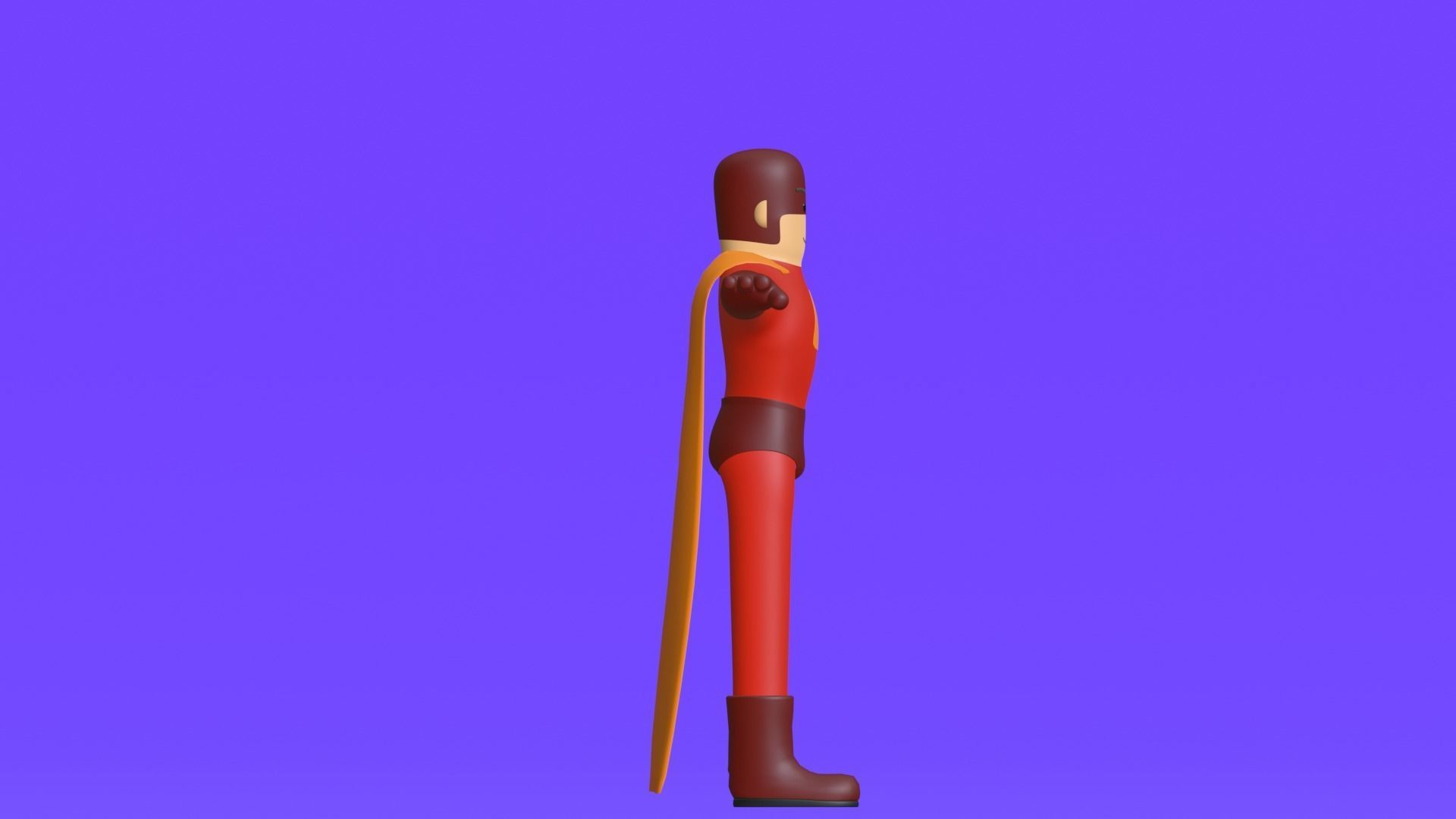 Minimal Superhero 3D Cartoon Character 3D model_15