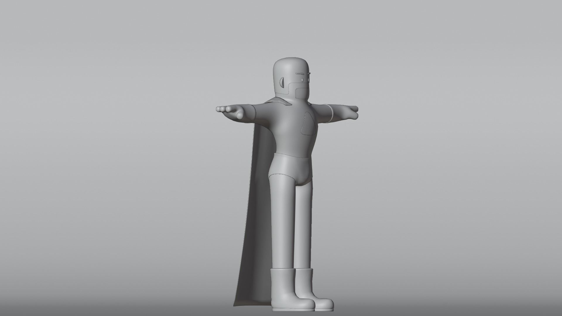 Minimal Superhero 3D Cartoon Character 3D model_34