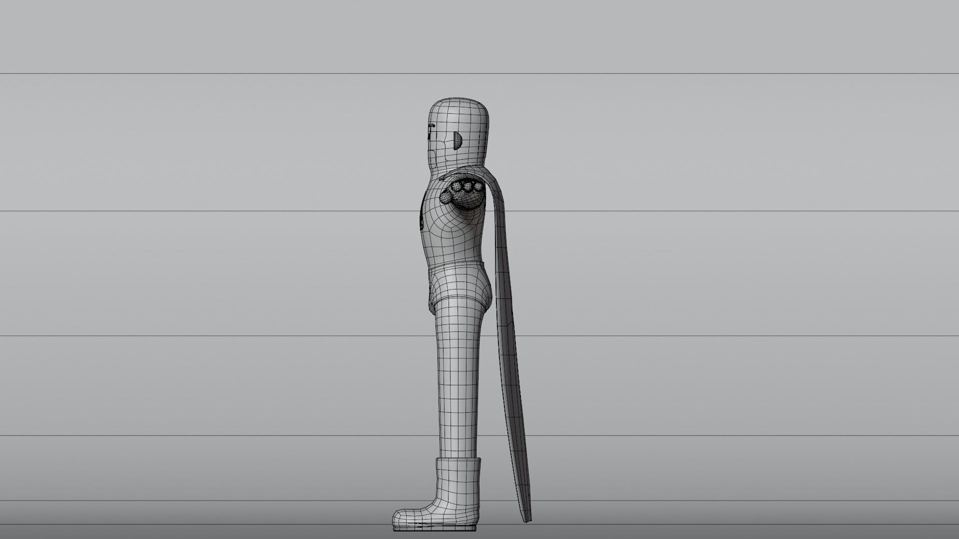 Minimal Superhero 3D Cartoon Character 3D model_25