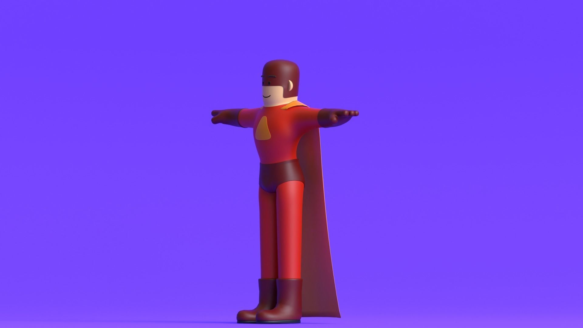Minimal Superhero 3D Cartoon Character 3D model_31