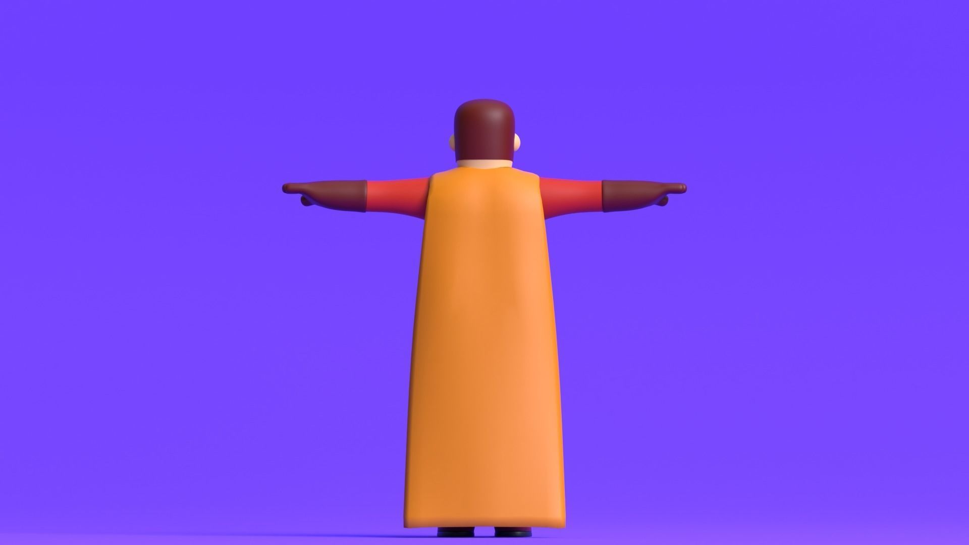 Minimal Superhero 3D Cartoon Character 3D model_12