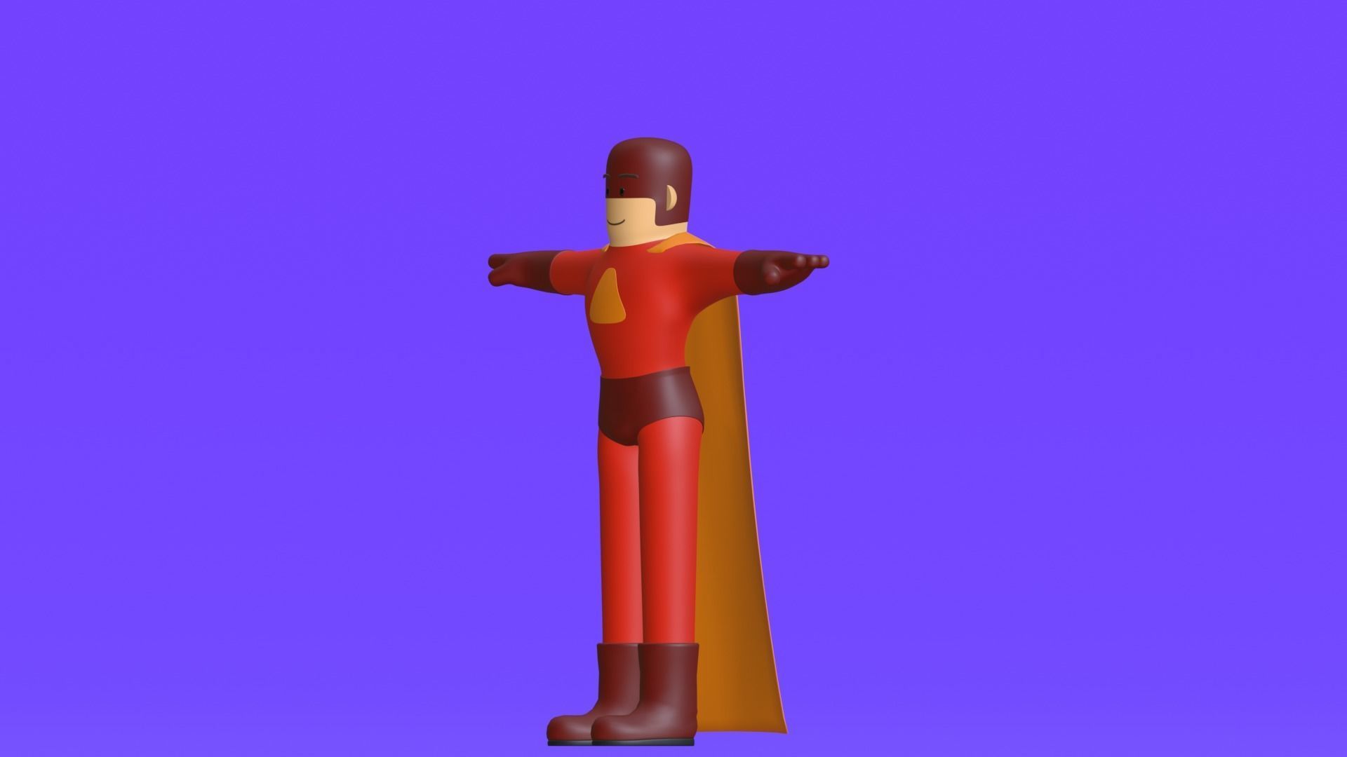 Minimal Superhero 3D Cartoon Character 3D model_33