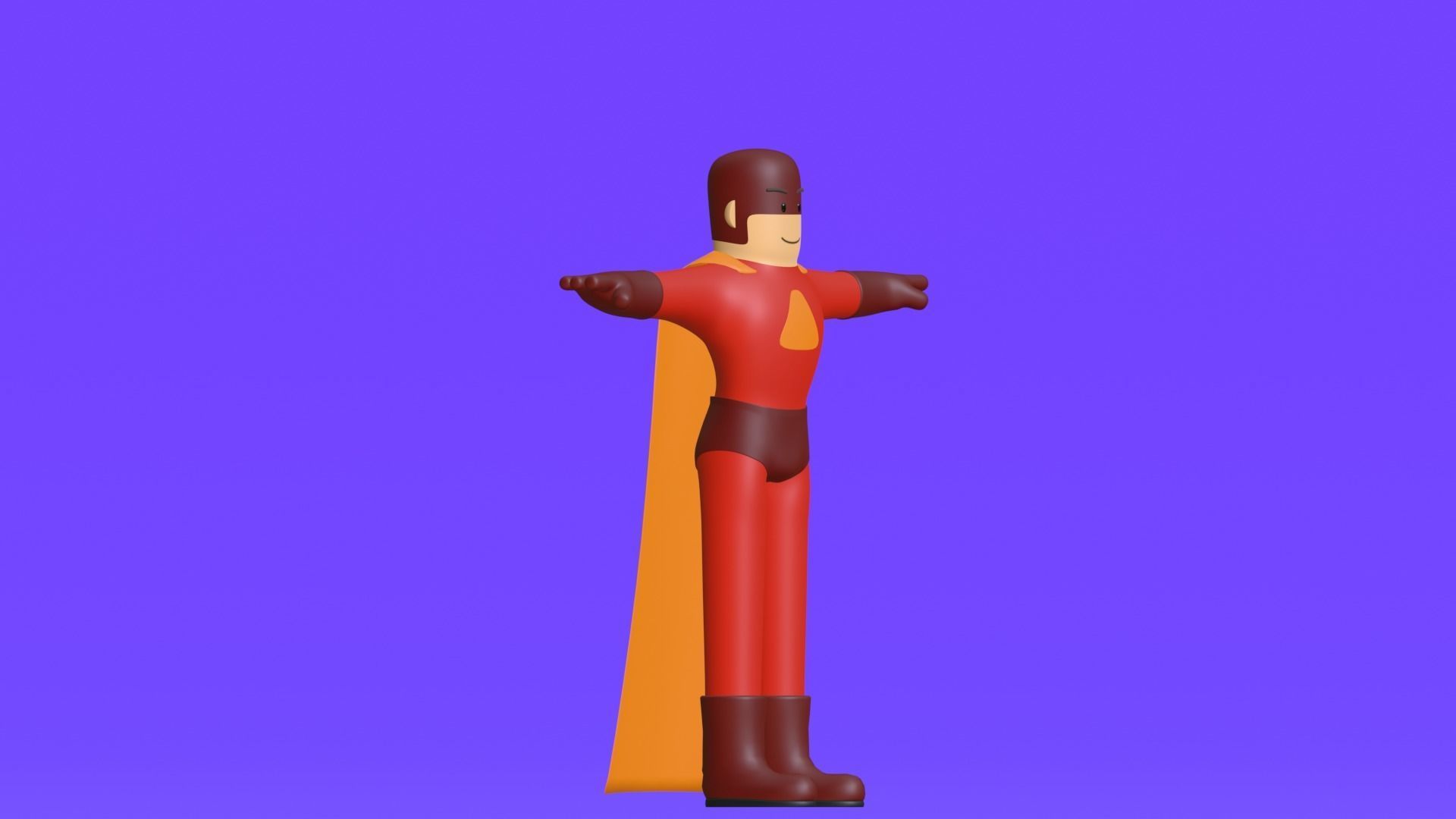 Minimal Superhero 3D Cartoon Character 3D model_32