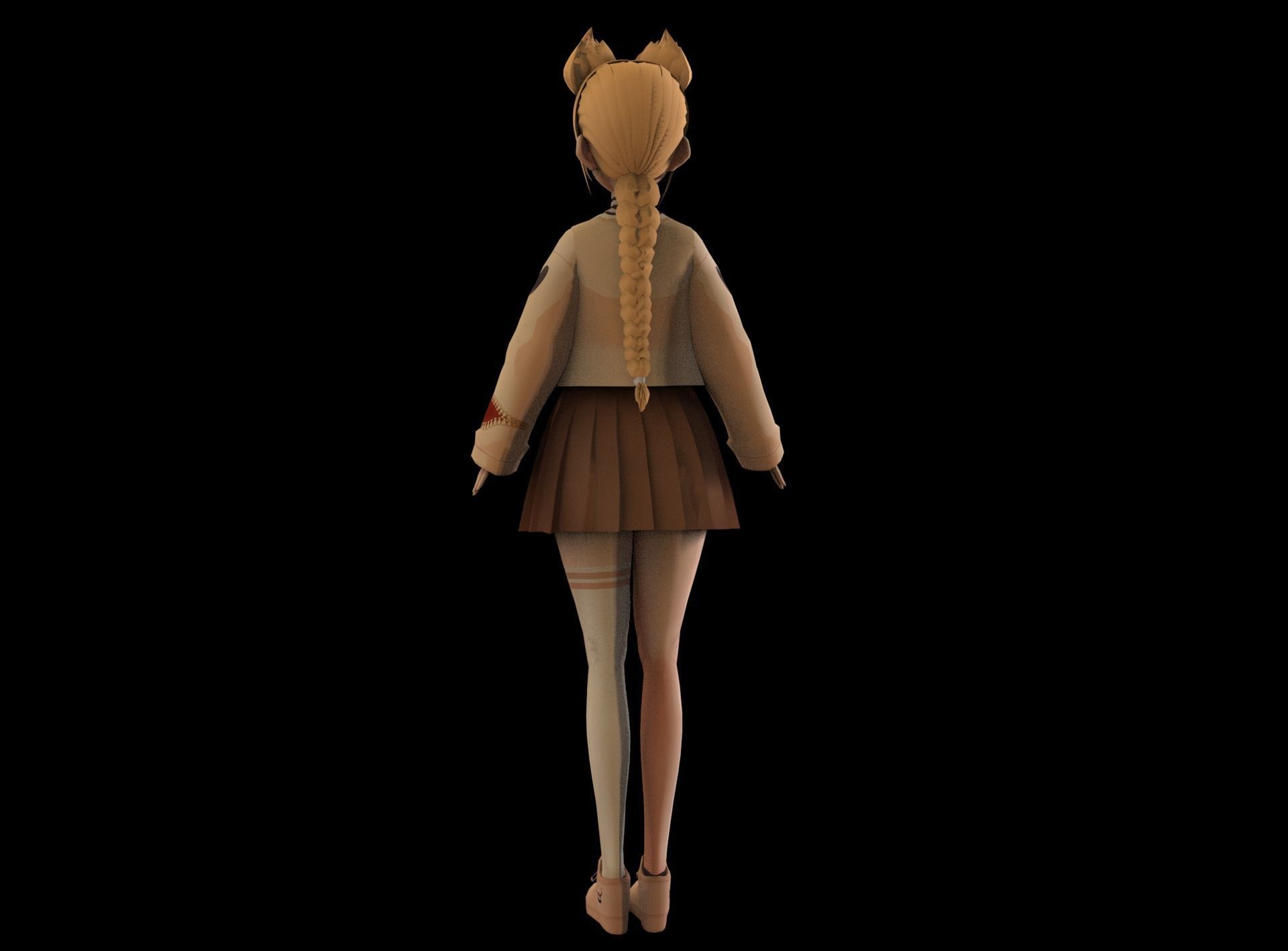 game ready Low Poly Anime Character 9 Low-poly 3D model_4