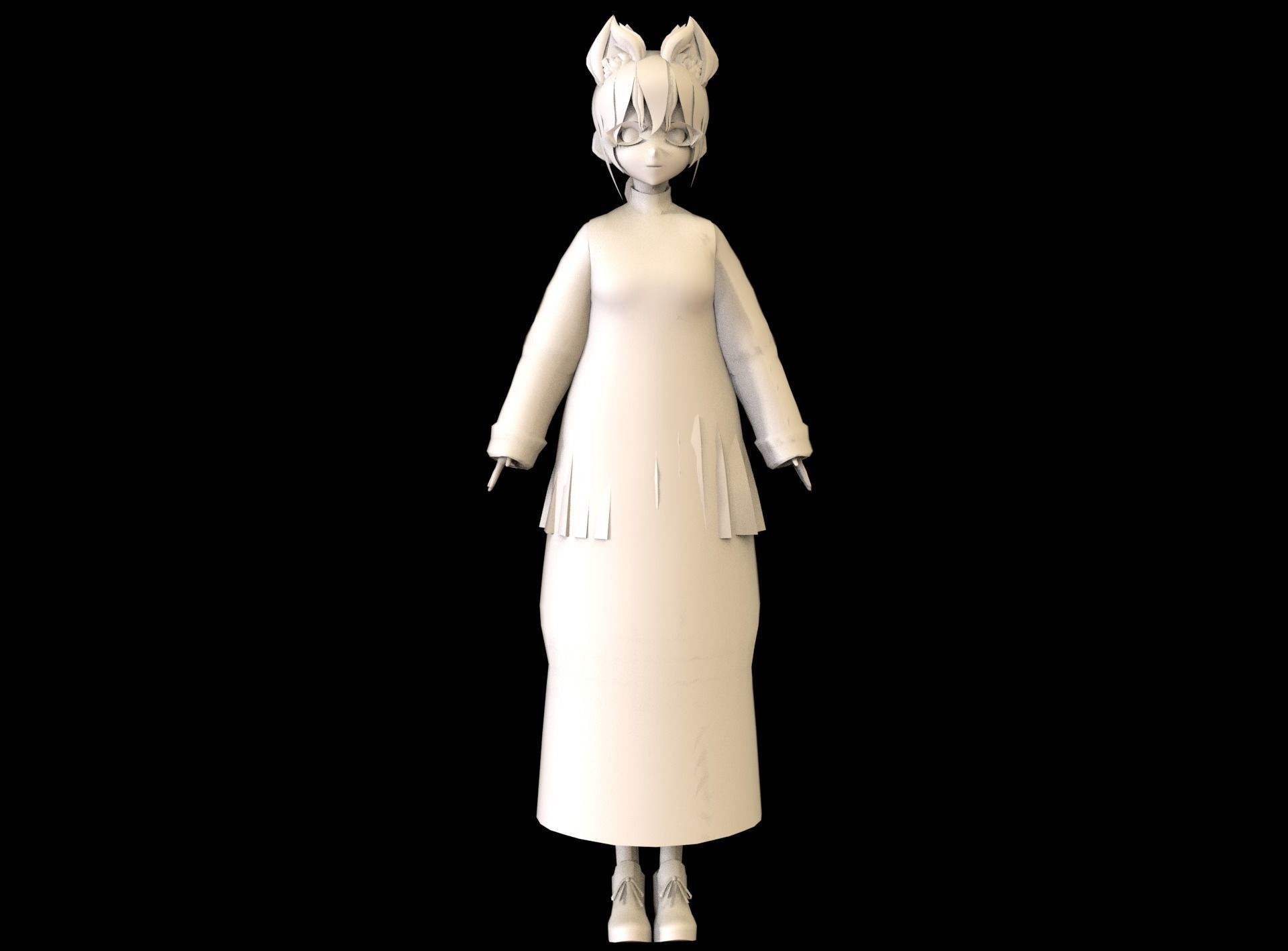game ready Low Poly Anime Character 9 Low-poly 3D model_6
