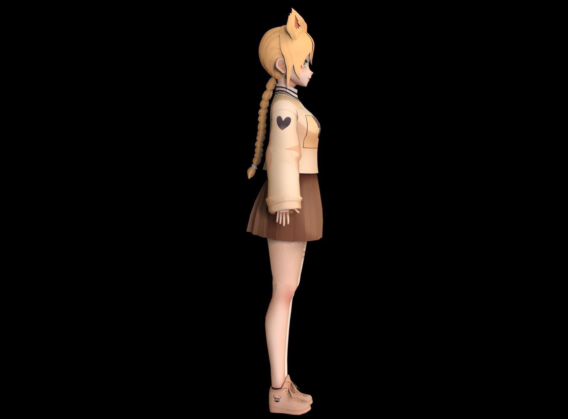 game ready Low Poly Anime Character 9 Low-poly 3D model_3