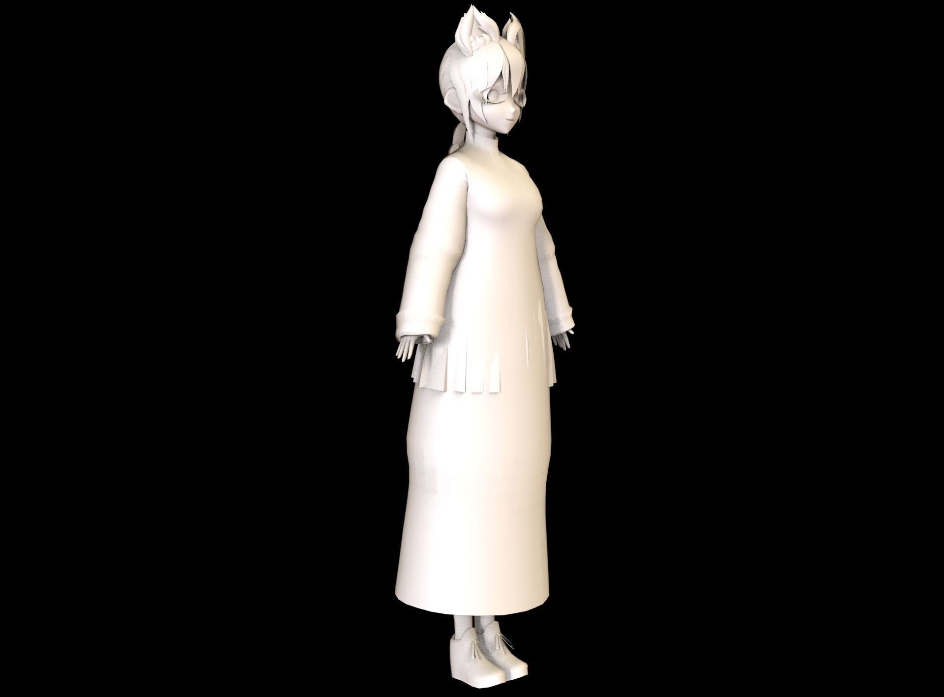 game ready Low Poly Anime Character 9 Low-poly 3D model_7