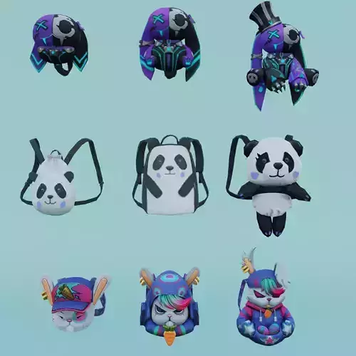 bag 9x Bunny Sidekick Dacning Panda Tophat Bunny