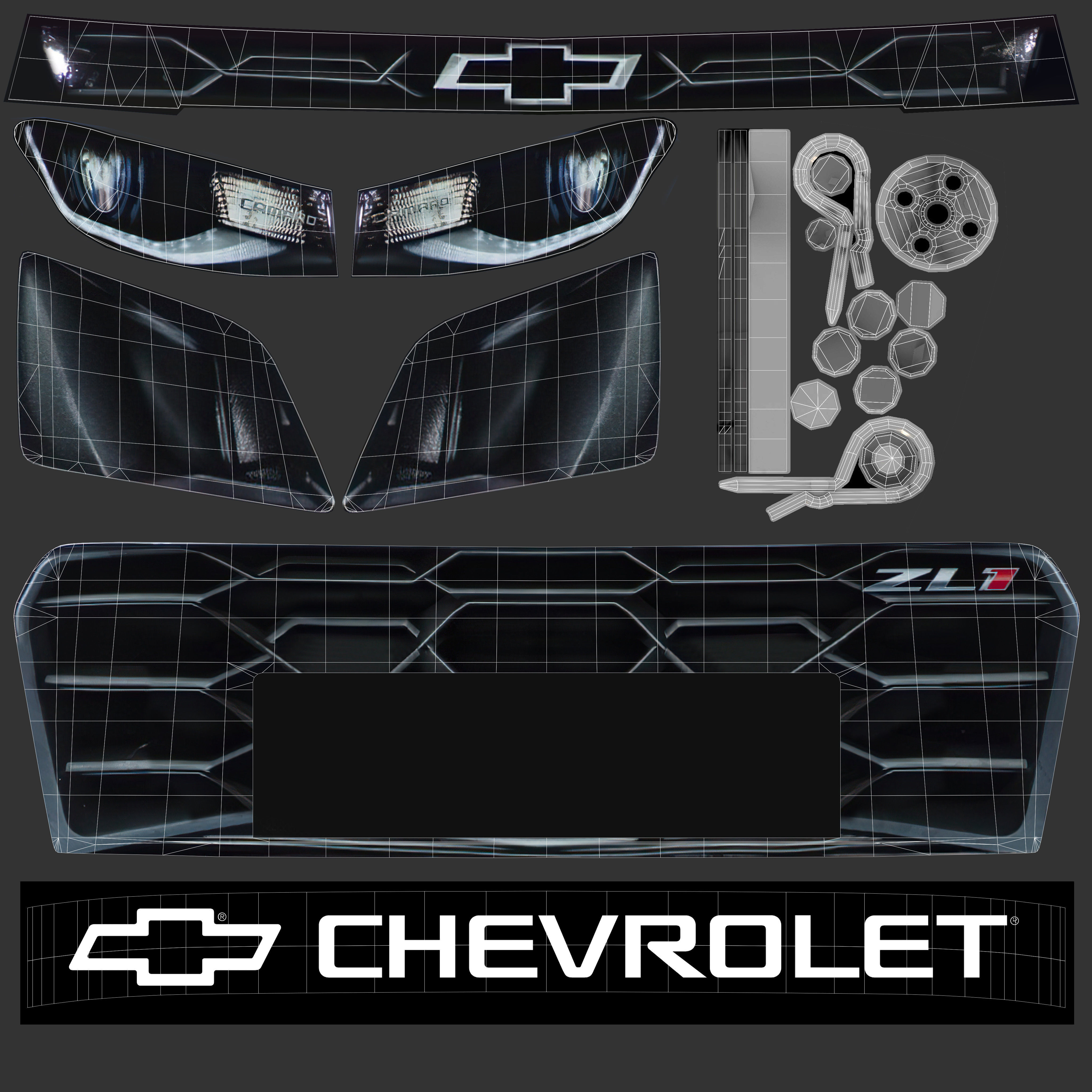 Nascar Chevrolet Camaro ZL1 2022 Low-poly 3D model_13